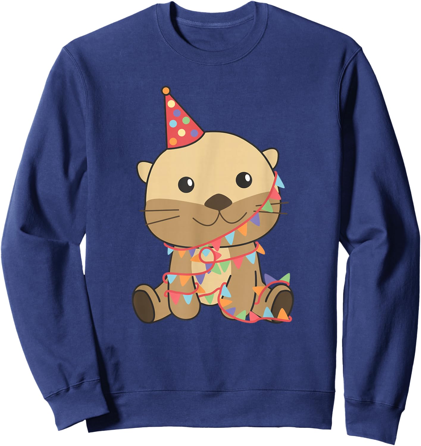 Otter for Birthday for Children a Birthday Otter Sweatshirt - Sweatshirt | Navy