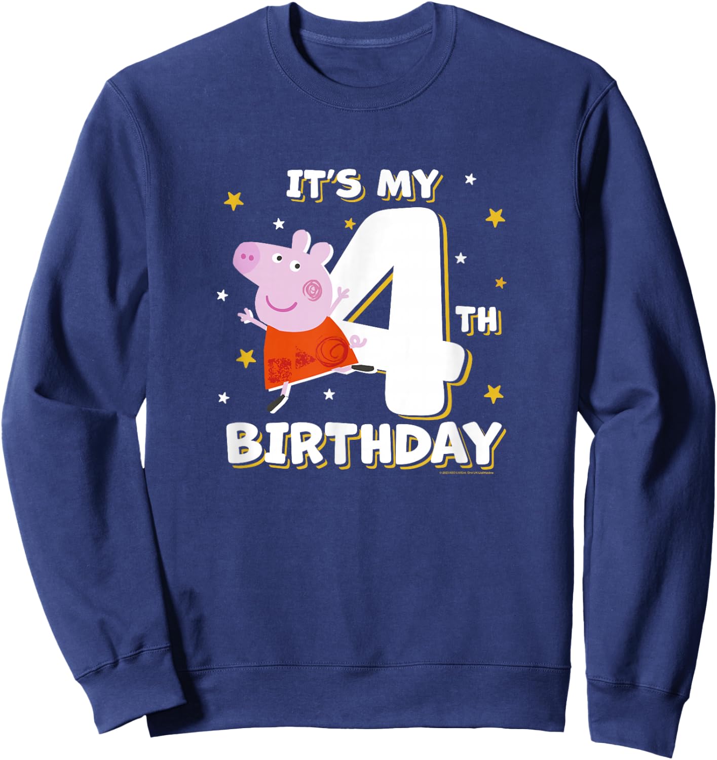 Peppa Pig It's My 4th Birthday Holiday Stars Celebration Sweatshirt - Sweatshirt | Navy
