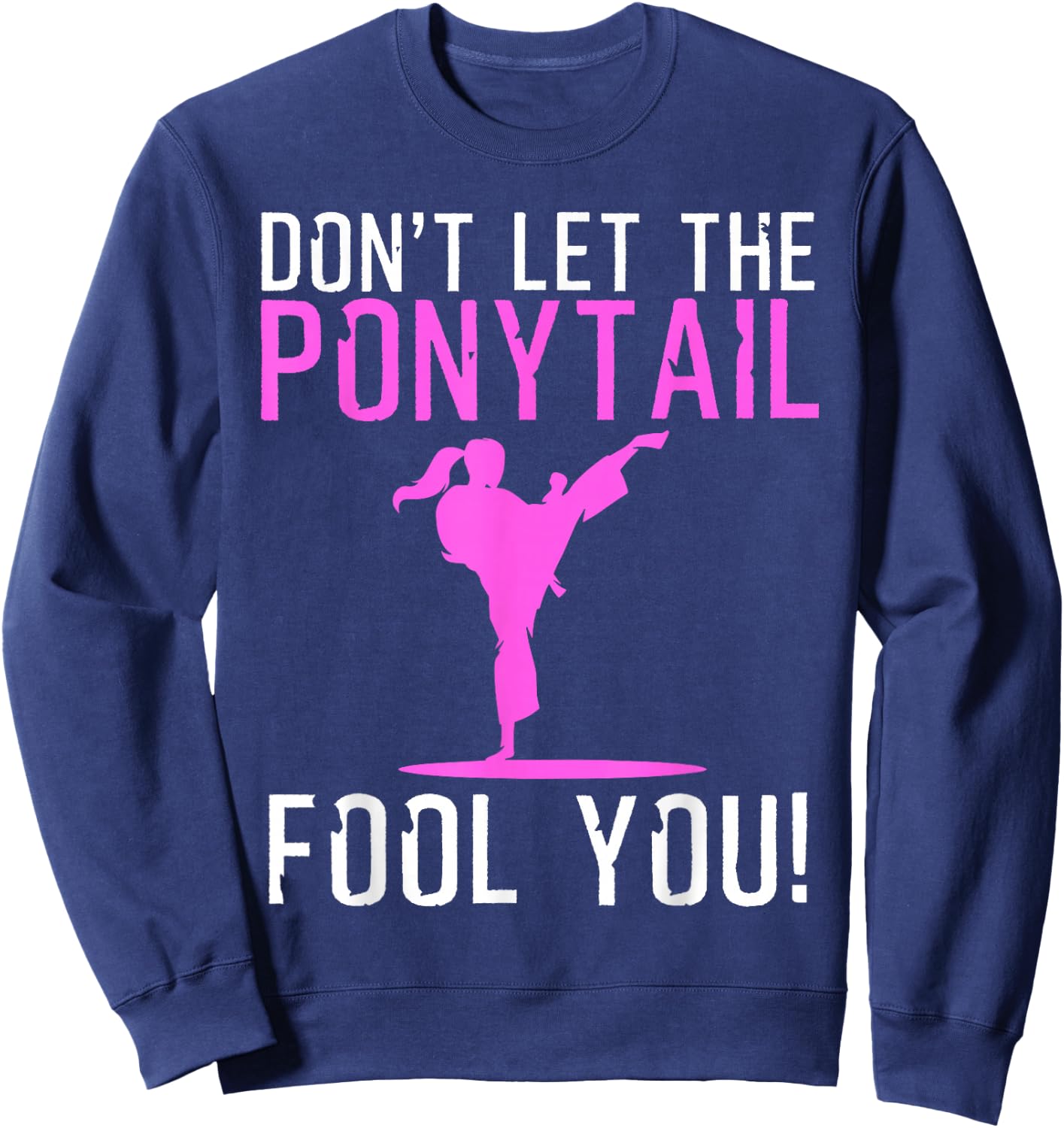 Funny Karate Design Girls Karate Kick Martial Art Small Sweatshirt - Sweatshirt | Navy