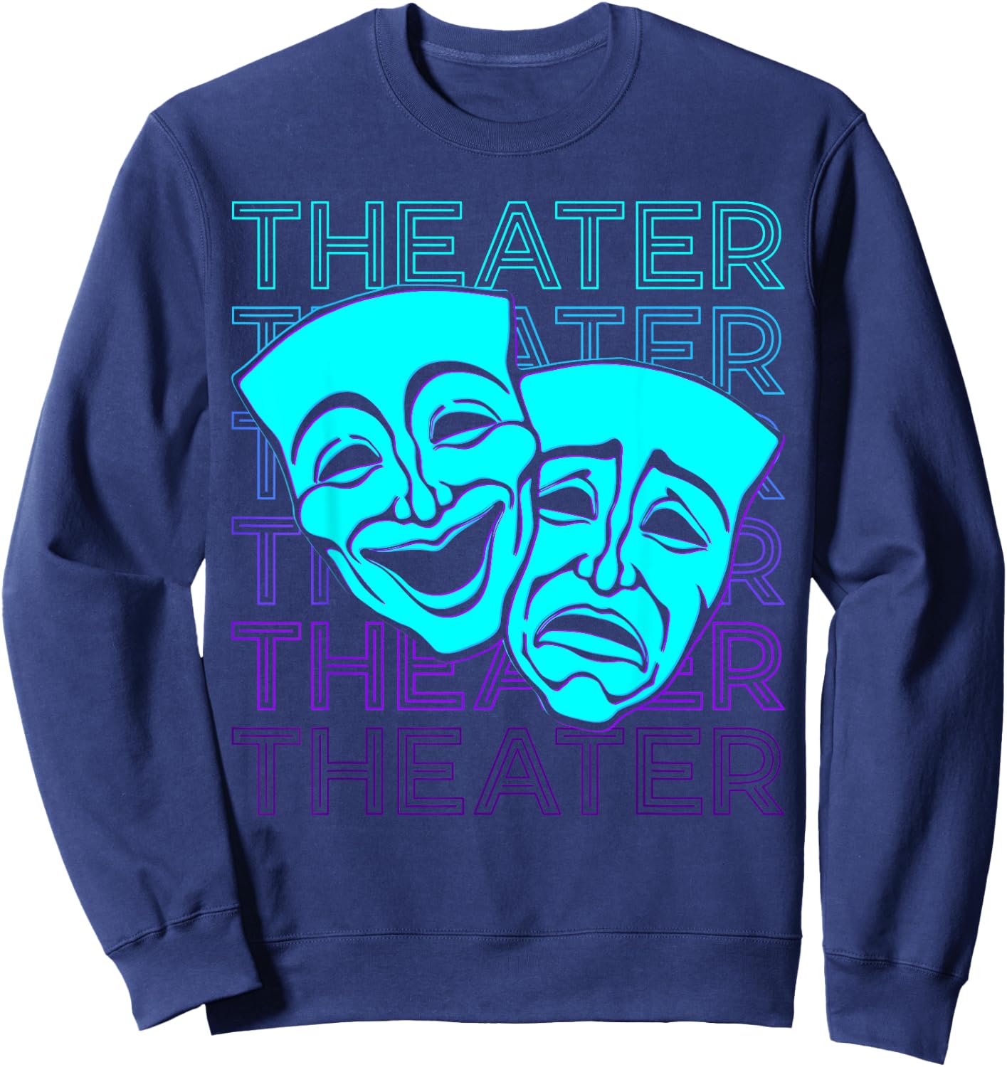 Theatermasken Retro Sweatshirt - Sweatshirt | Navy