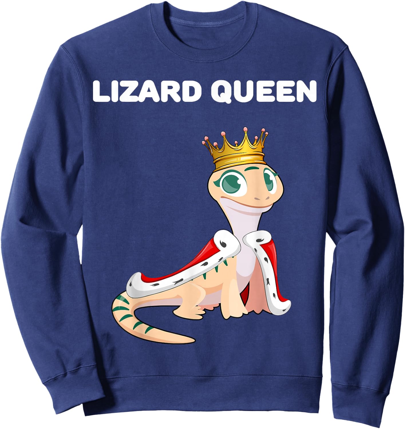 Lizard Queen | Lizard Design | Girls Lizard Sweatshirt - Sweatshirt | Navy