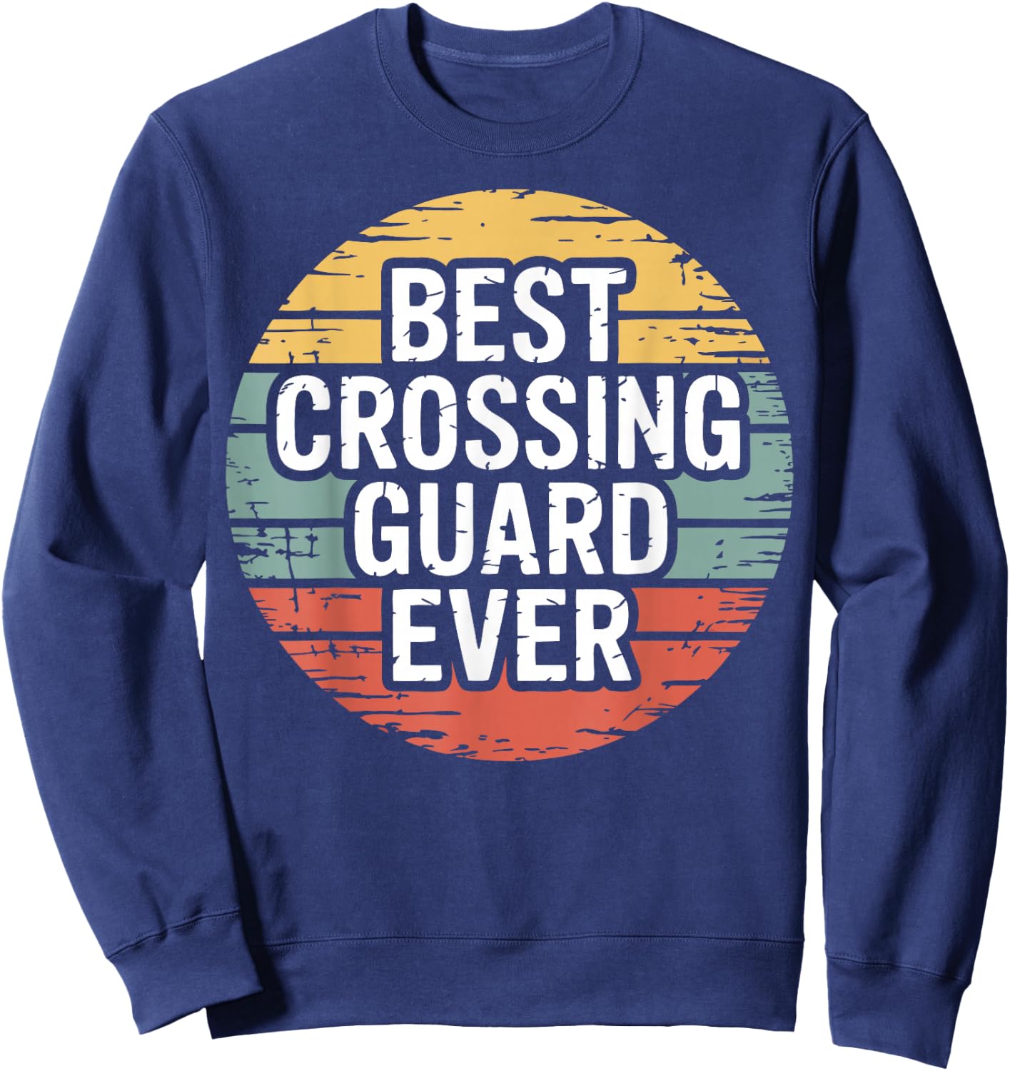 Vintage Crossing Guard Street Safety Sweatshirt - Sweatshirt | Navy