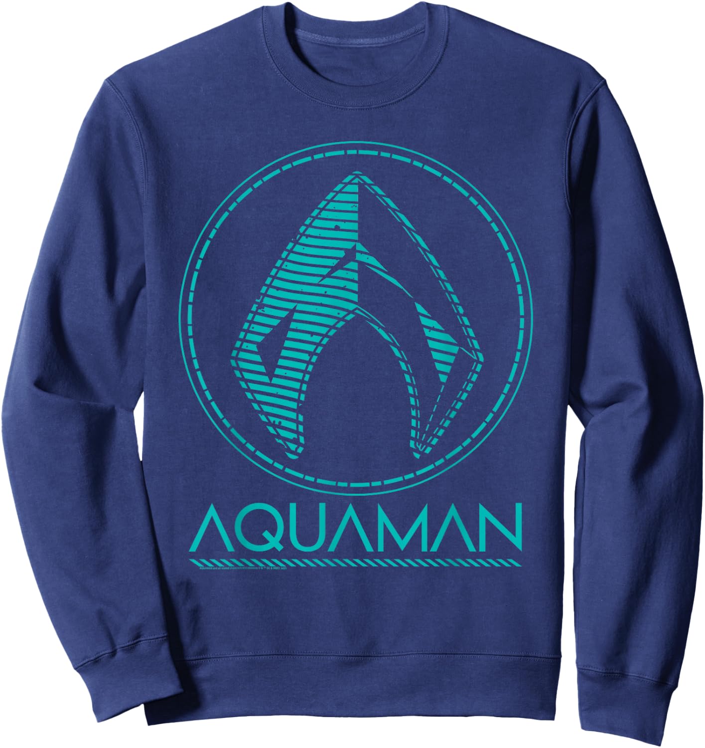 Aquaman Aqua Logo Sweatshirt - Sweatshirt | Navy
