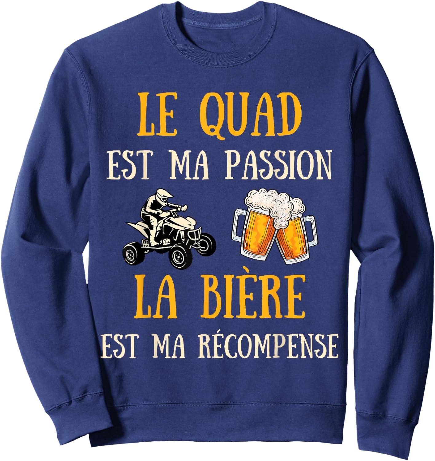 Men's Quad Humour Gift Funny Beer Sweatshirt - Sweatshirt | Navy