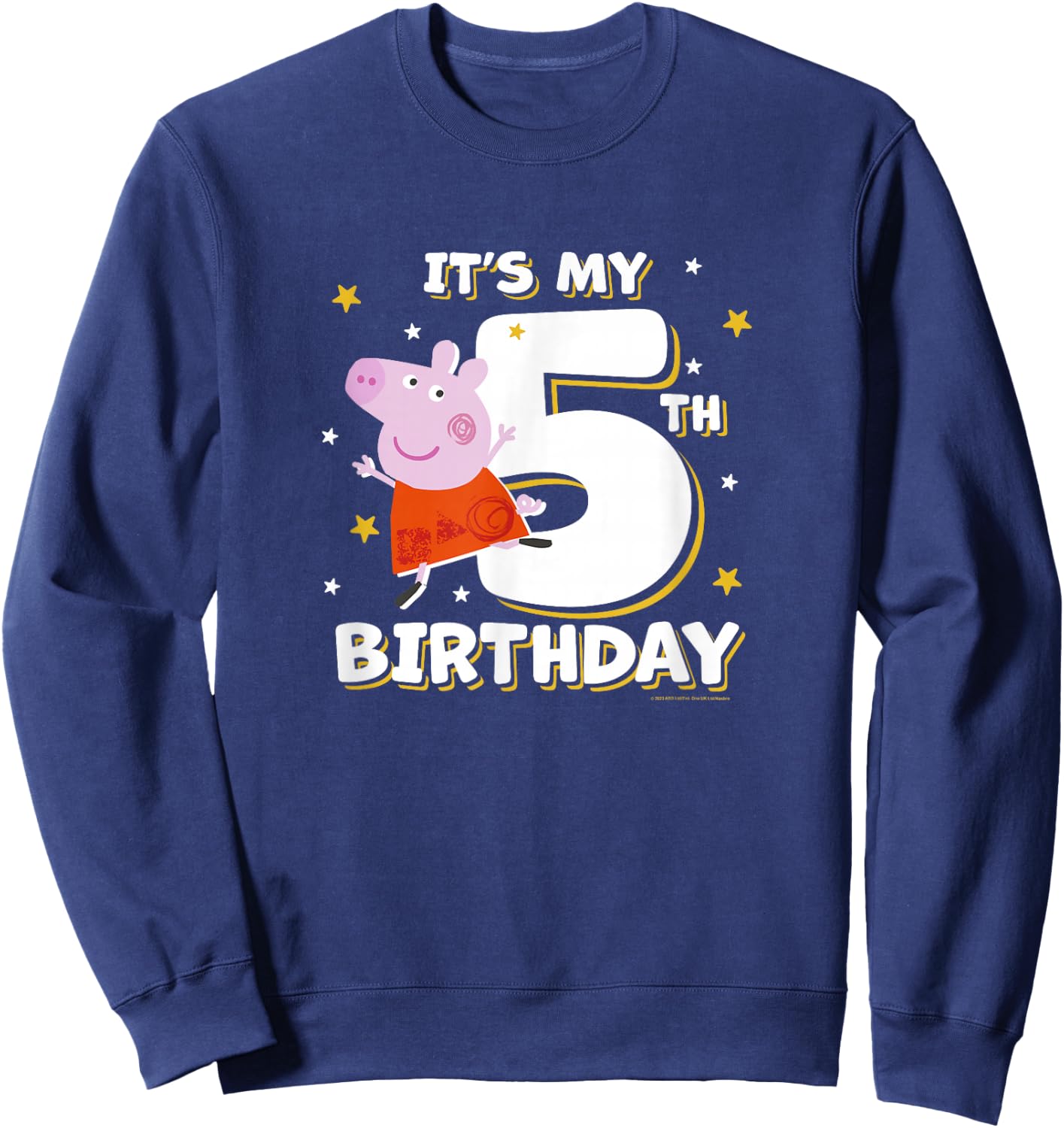 Peppa Pig It's My 5th Birthday Holiday Stars Celebration Sweatshirt - Sweatshirt | Navy