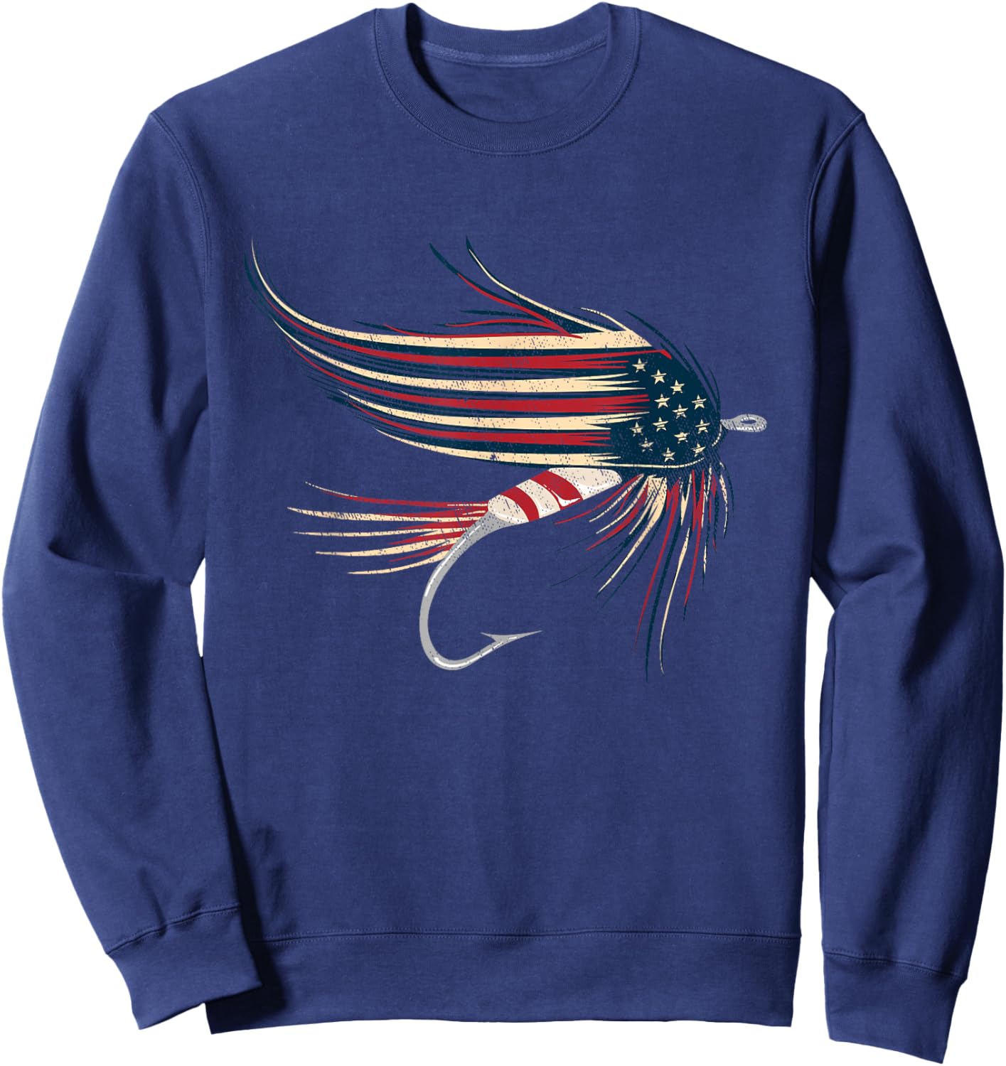 American Flag Salmon Fly Kids Men Sweatshirt - Sweatshirt | Navy
