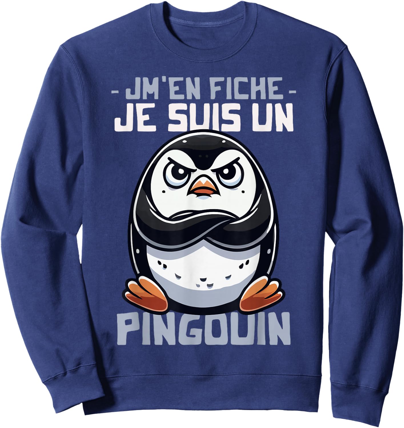 Idea Je suis un Penguin Funny Funny Penguin Design , Black, S Sweatshirt - Sweatshirt | Navy