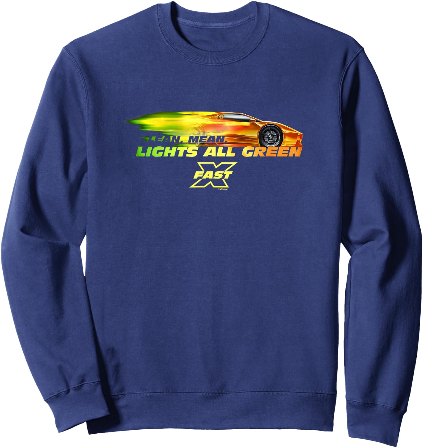 Fast X Lean Mean Lights All Green Lamborghini Gradient Sweatshirt - Sweatshirt | Navy