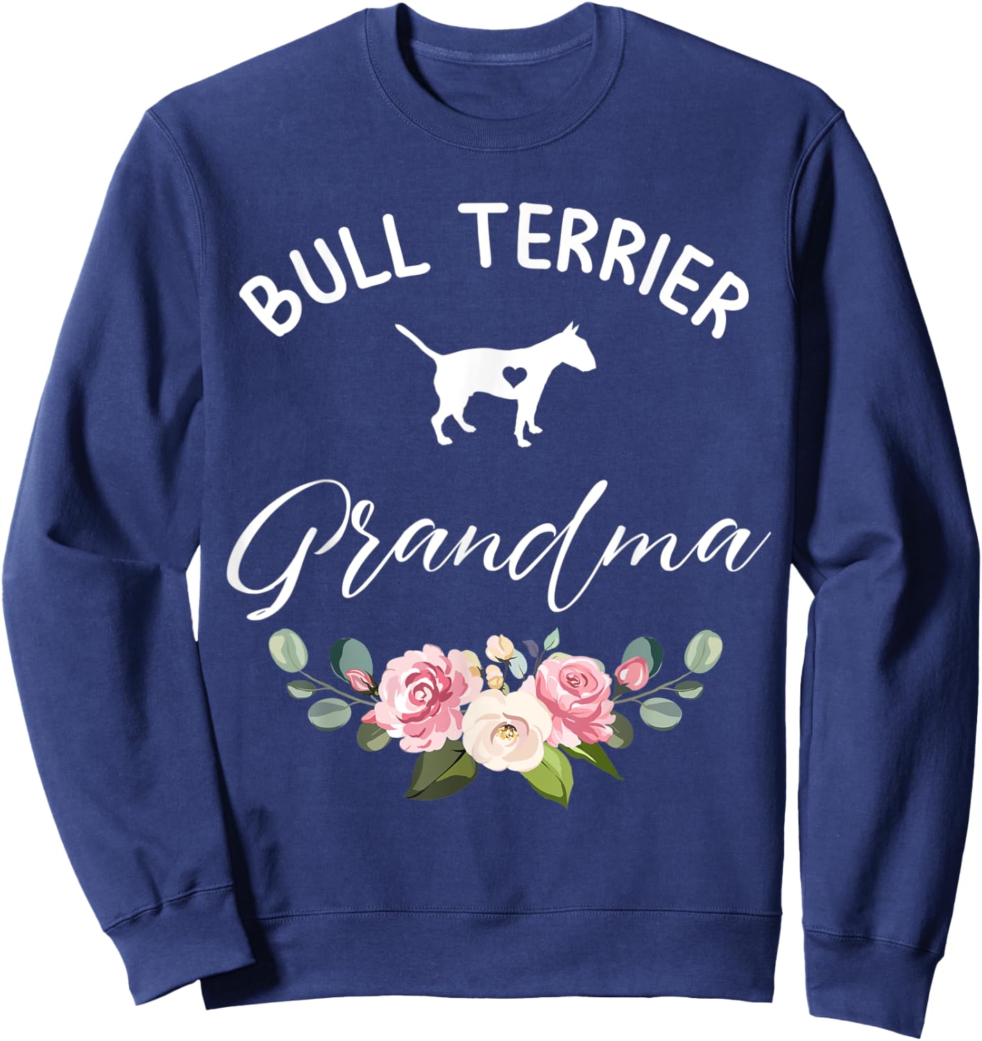Bull Terrier Dog Grandma Silhouette Mother's Day Men Women Sweatshirt - Sweatshirt | Navy