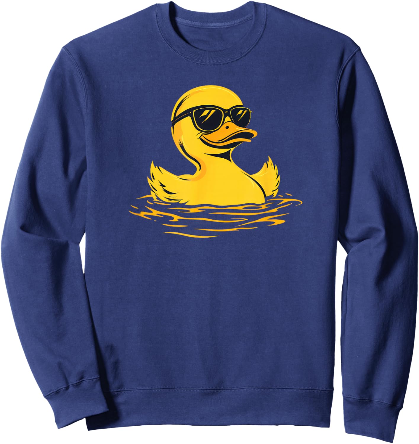 Rubber Duck Sunglasses Cool Funny Duckling Graphic Sweatshirt - Sweatshirt | Navy