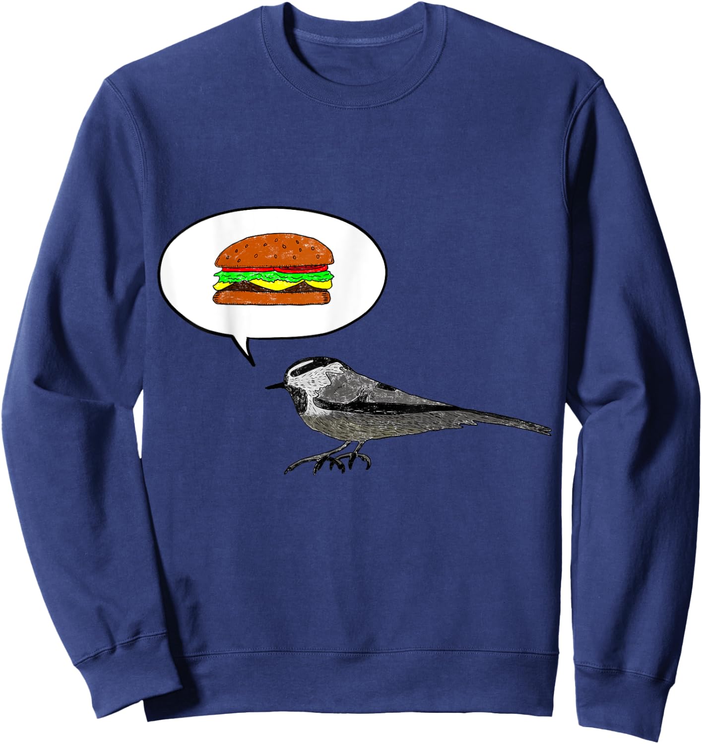 Thru Hiker - Cheeseburger Bird Mountain Chickadee PCT JMT Sweatshirt - Sweatshirt | Navy