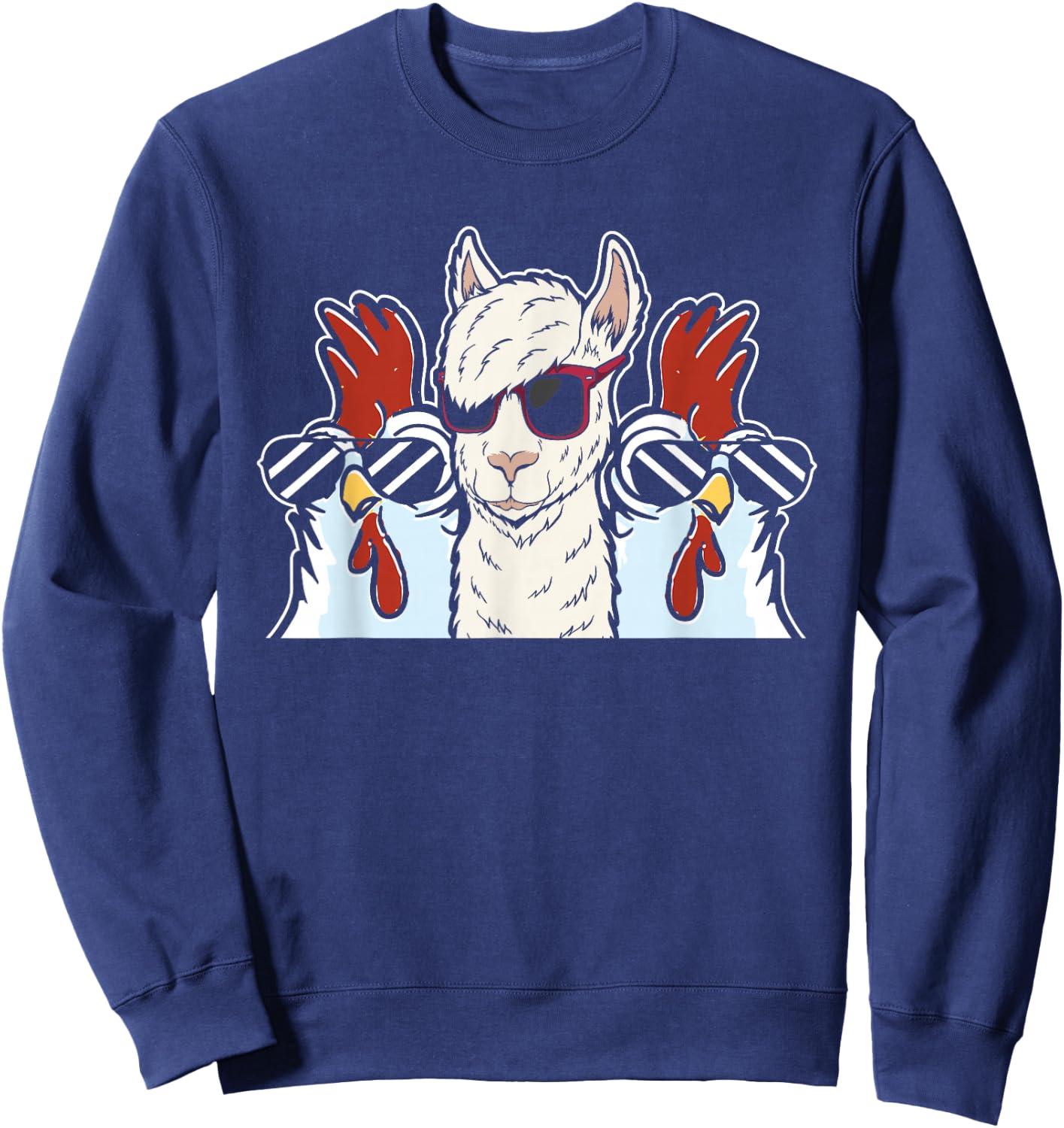 Chicken Llama Cool Alpaca - Lamaist Animal Llama Sweatshirt - Sweatshirt | Navy