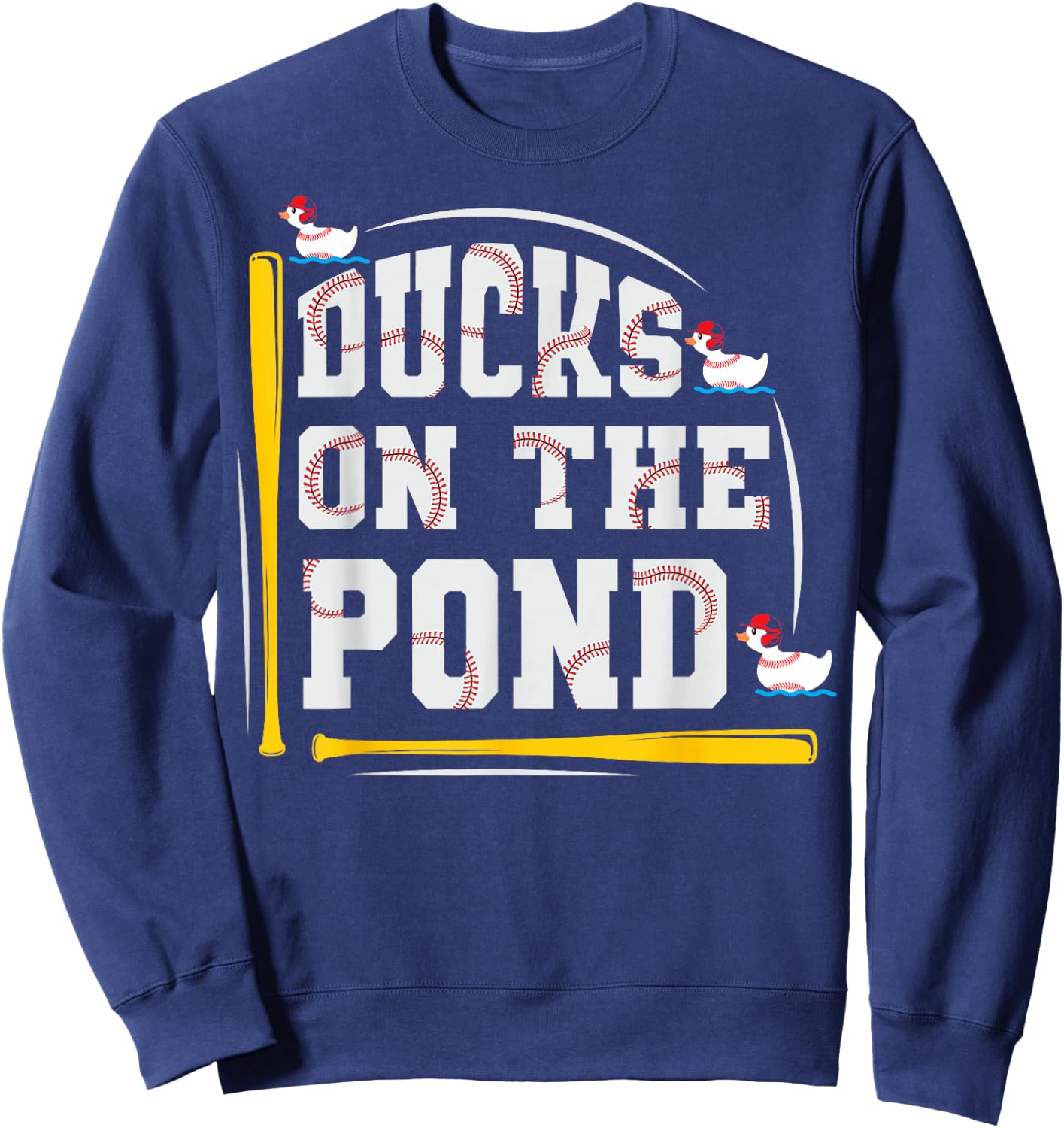 Ducks on the pond Design for a Baseball player Sweatshirt - Sweatshirt | Navy