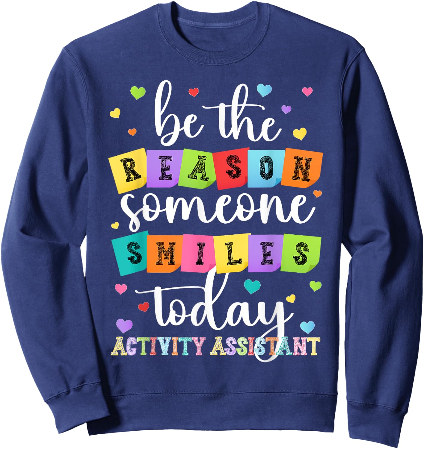 Activity Assistant Appreciation Week Black Men's Adult Classic Fit Short Sleeve Sweatshirt - Sweatshirt | Navy