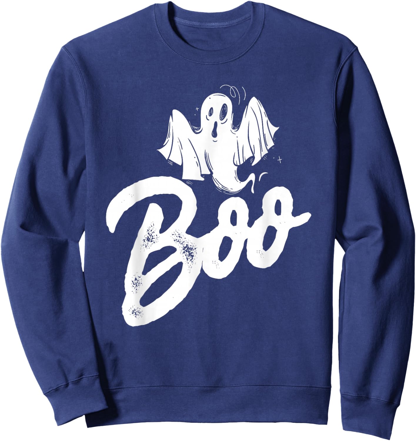 Boo Ghost Scary Cute Halloween Sweatshirt - Sweatshirt | Navy