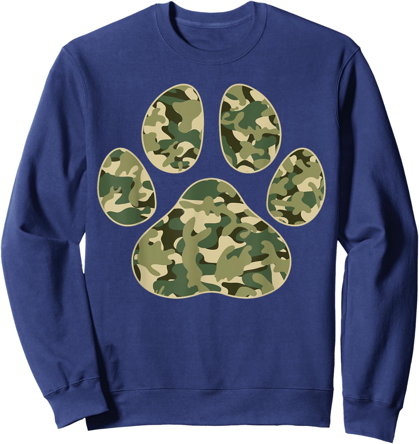 Cute Camo Paw Print Pet Owner Camouflage Paw Print Dog Lover Sweatshirt - Sweatshirt | Navy