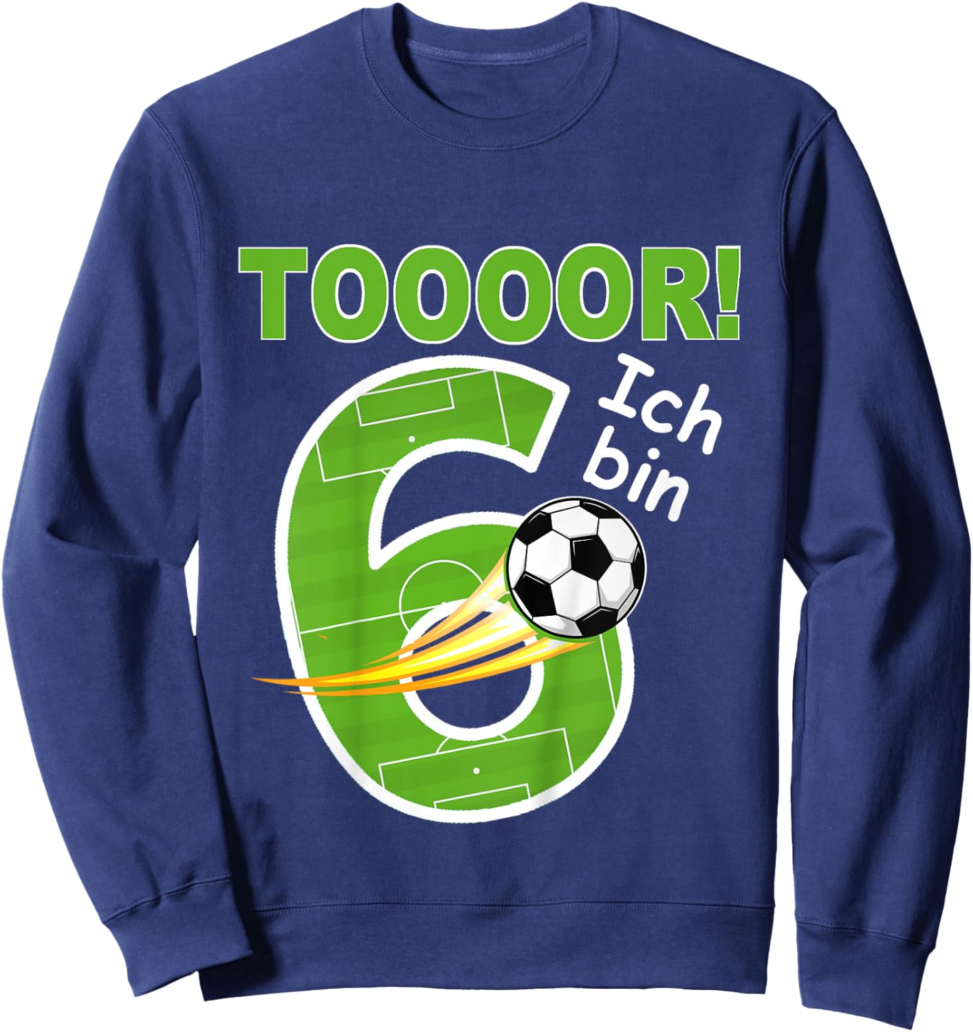 Children's Football Birthday Outfit "Ich bin 6 Jahre ", black Sweatshirt - Sweatshirt | Navy