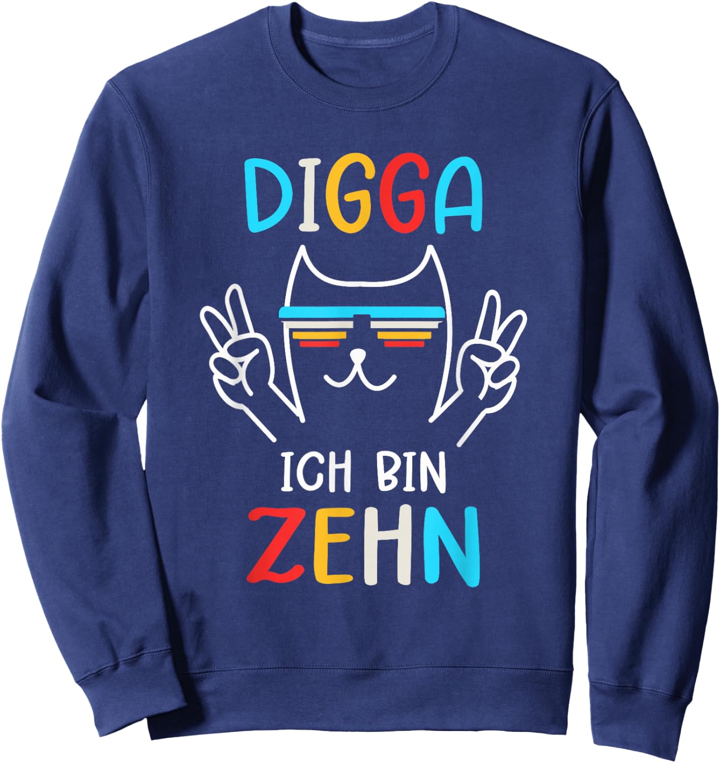 10 Jahre Geburtstag Junge Digga Ich Bin Zehn Sweatshirt - Sweatshirt | Navy
