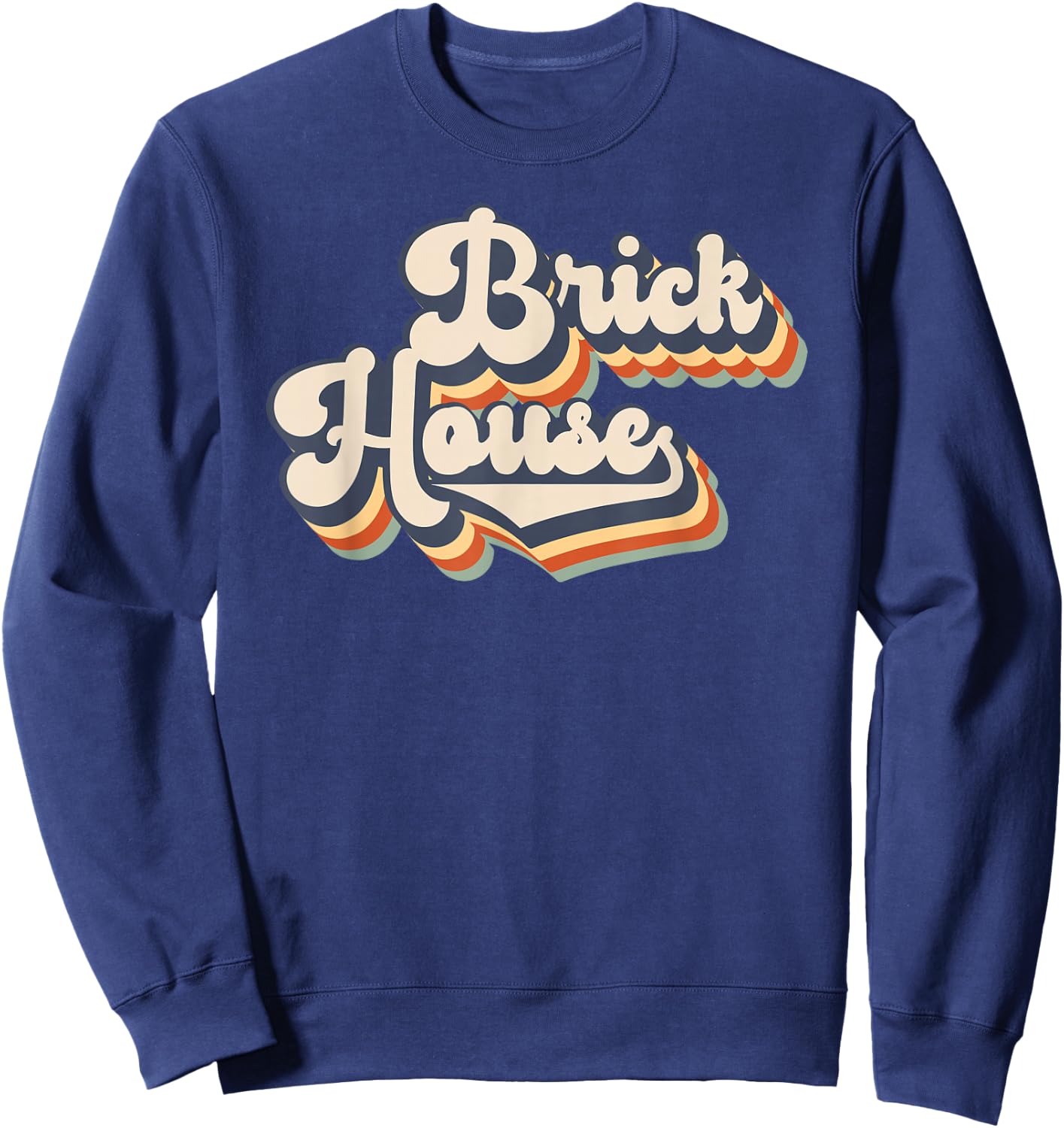 Retro 70's Vintage Style Brick House Sweatshirt - Sweatshirt | Navy
