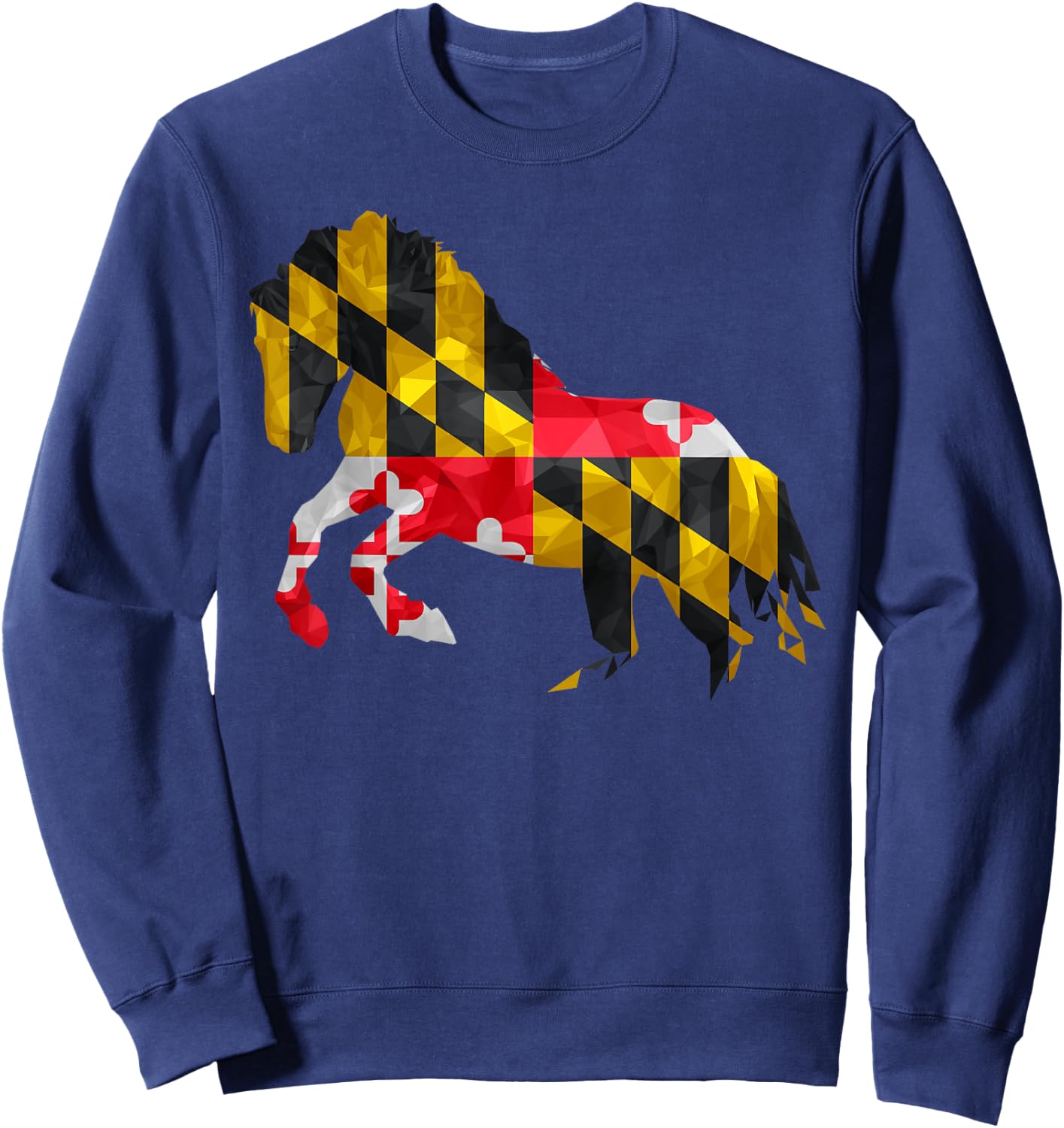 Maryland Horse Cute State Pride Flag Sweatshirt - Sweatshirt | Navy