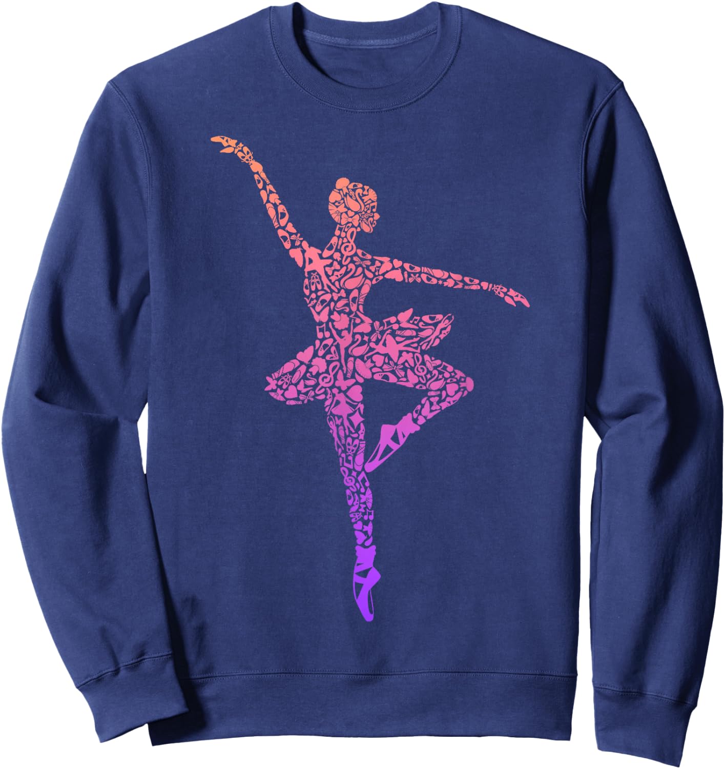 Ballerina Balletttänzerin Damen Ballett Mädchen Schwarz Kurzarm Klassisch Passform S Sweatshirt - Sweatshirt | Navy