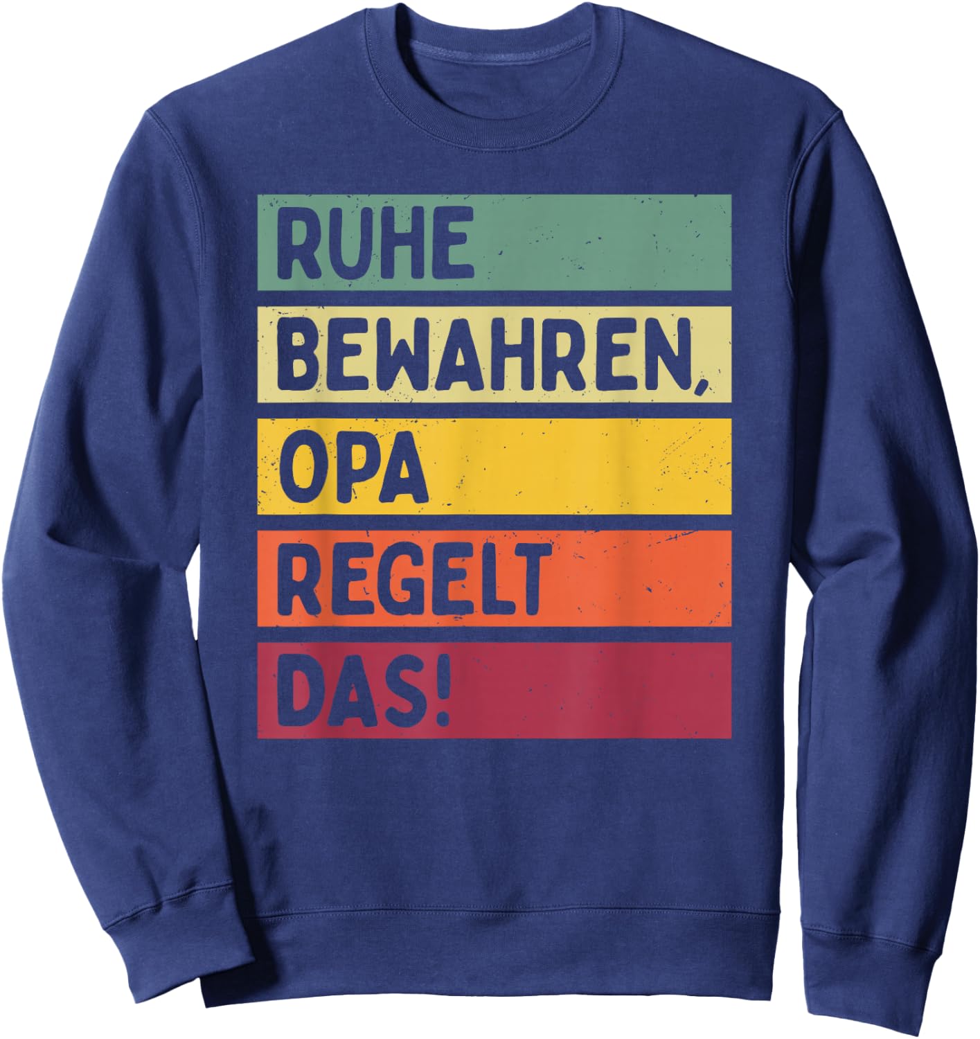 with German Text in Retro Colours [German Language], black Sweatshirt - Sweatshirt | Navy