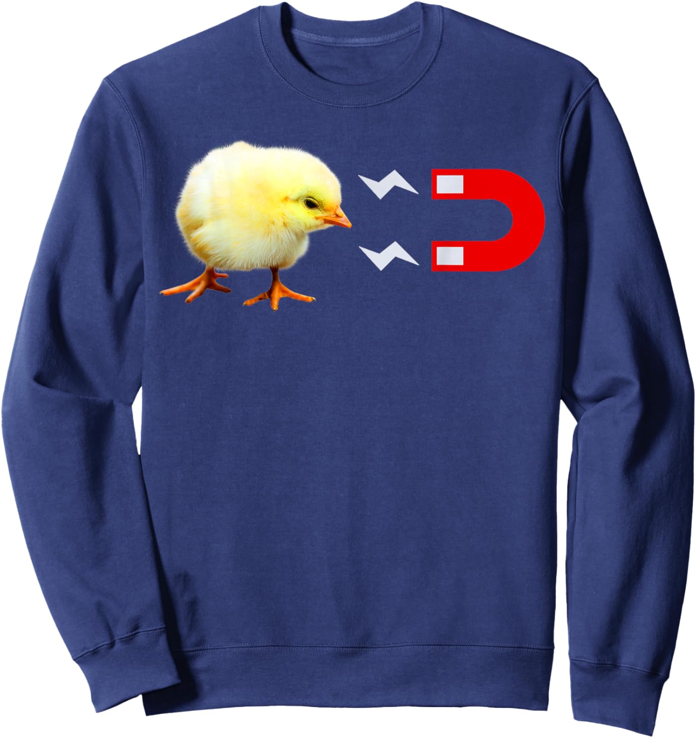 Chick Magnet, Baby Chicken Men's Funny Shirt Sweatshirt - Sweatshirt | Navy