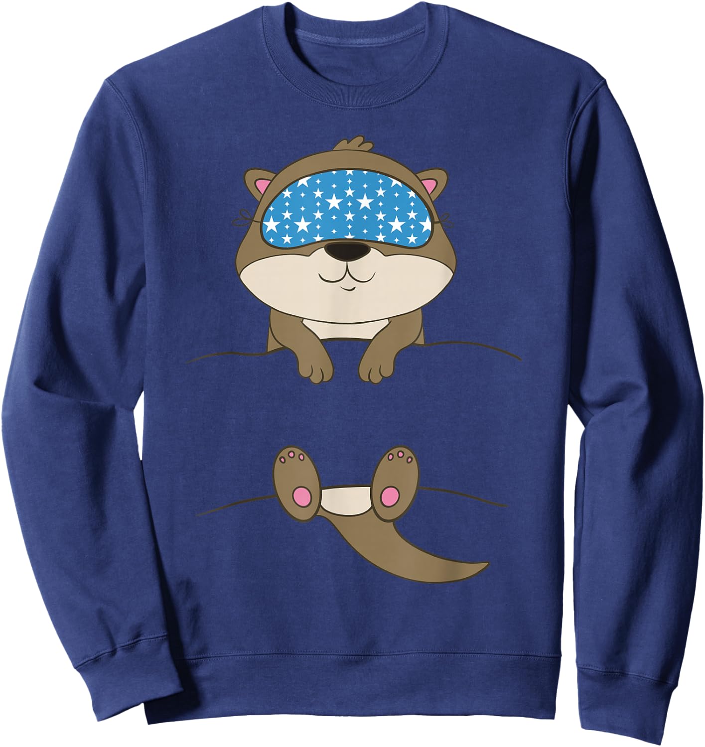 Snooring Napping Otter Shirt Official Sleeping Otter Sweatshirt - Sweatshirt | Navy
