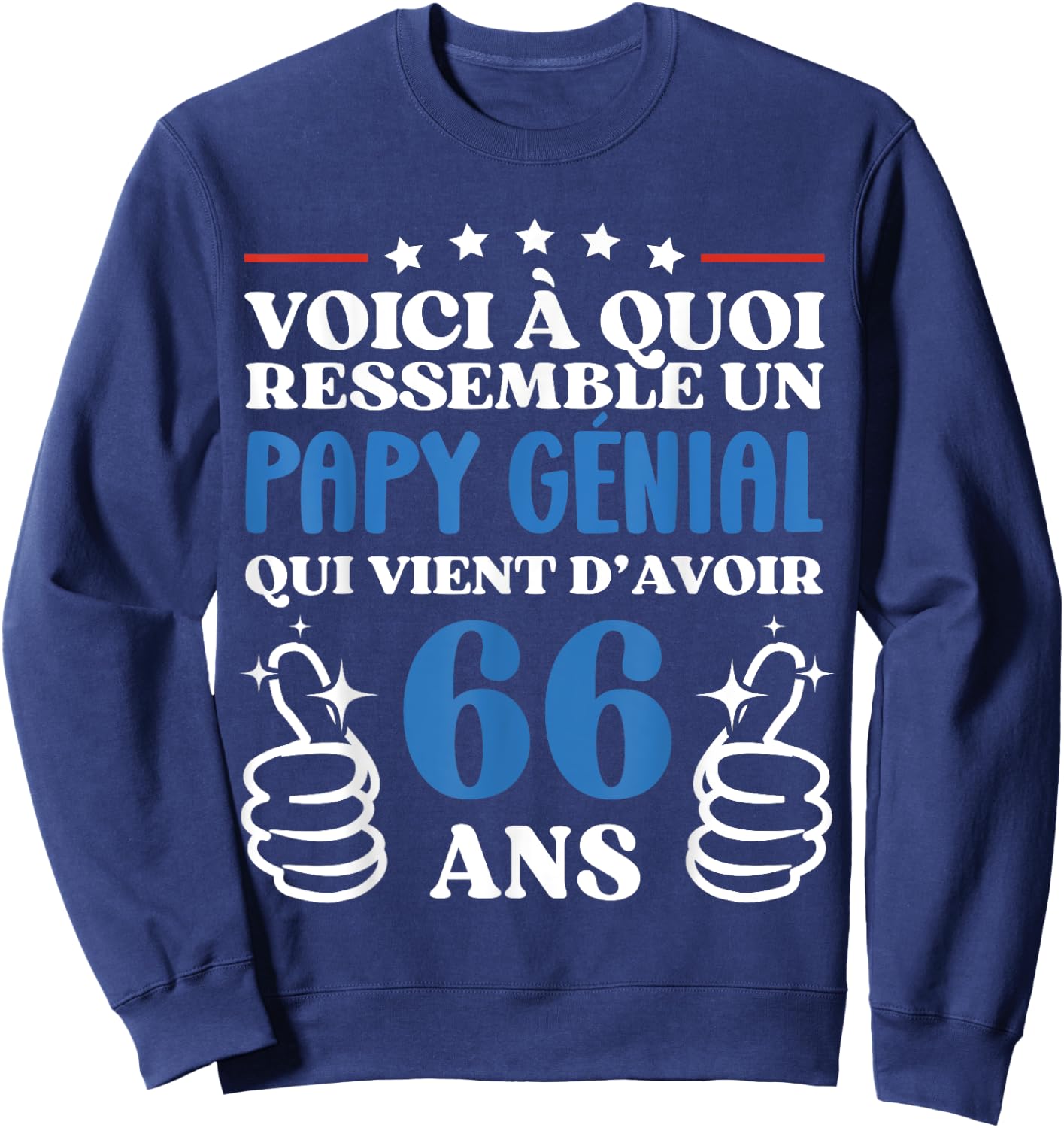 66 Years Gift Humor Birthday Grandpa Awesome , Black, S Sweatshirt - Sweatshirt | Navy