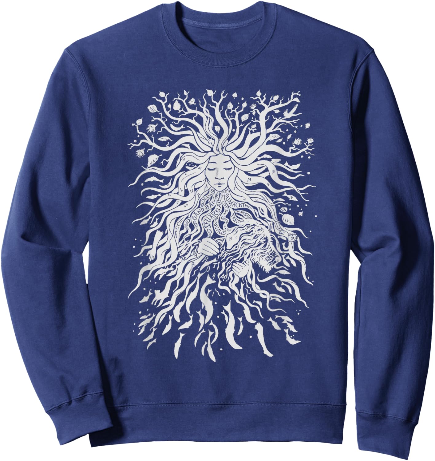 Rebel Goddess t-léine Irish River Boyne Goddess Bóinn Sweatshirt - Sweatshirt | Navy