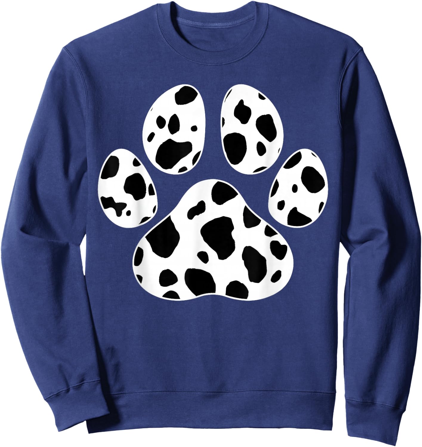 Cat Paw Print Cute Animal Cow Pattern Dog Lover Cow Print Sweatshirt - Sweatshirt | Navy