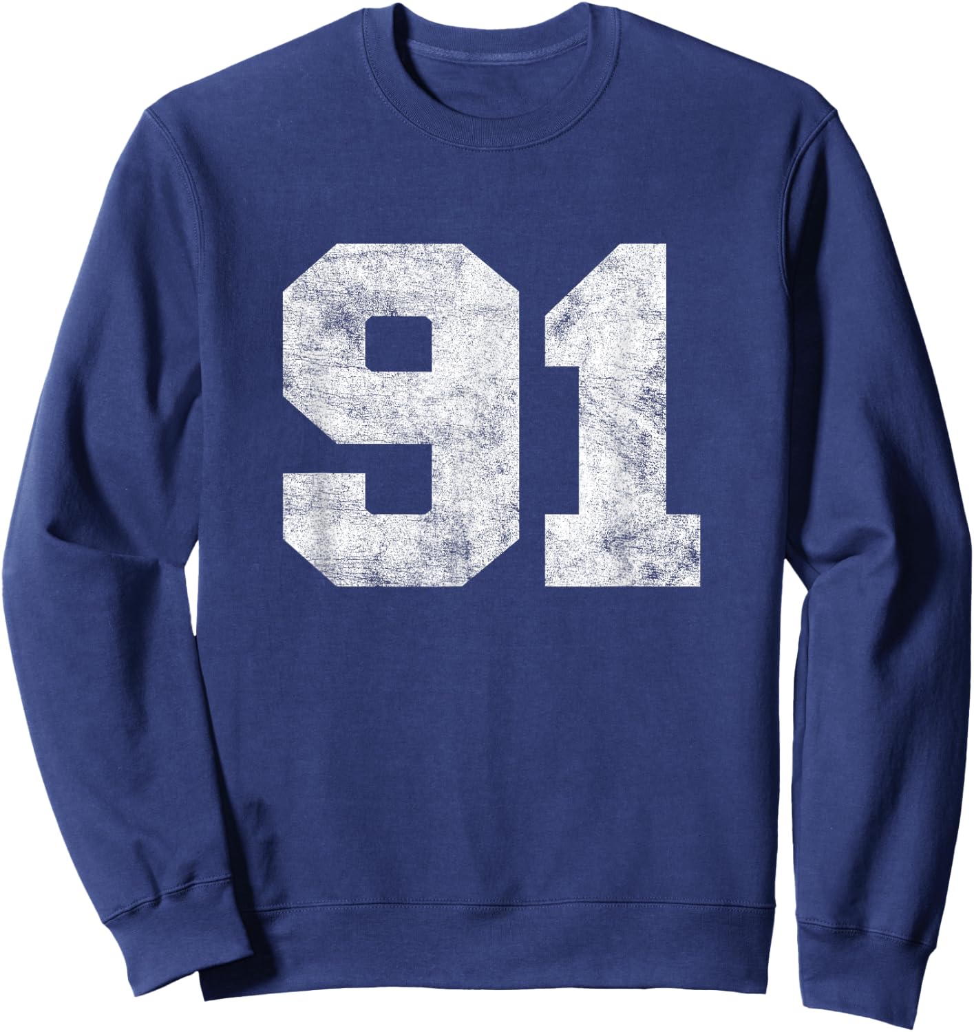 Vintage Lucky Number 91 Birthday Sports Player Team Athlete Sweatshirt - Sweatshirt | Navy
