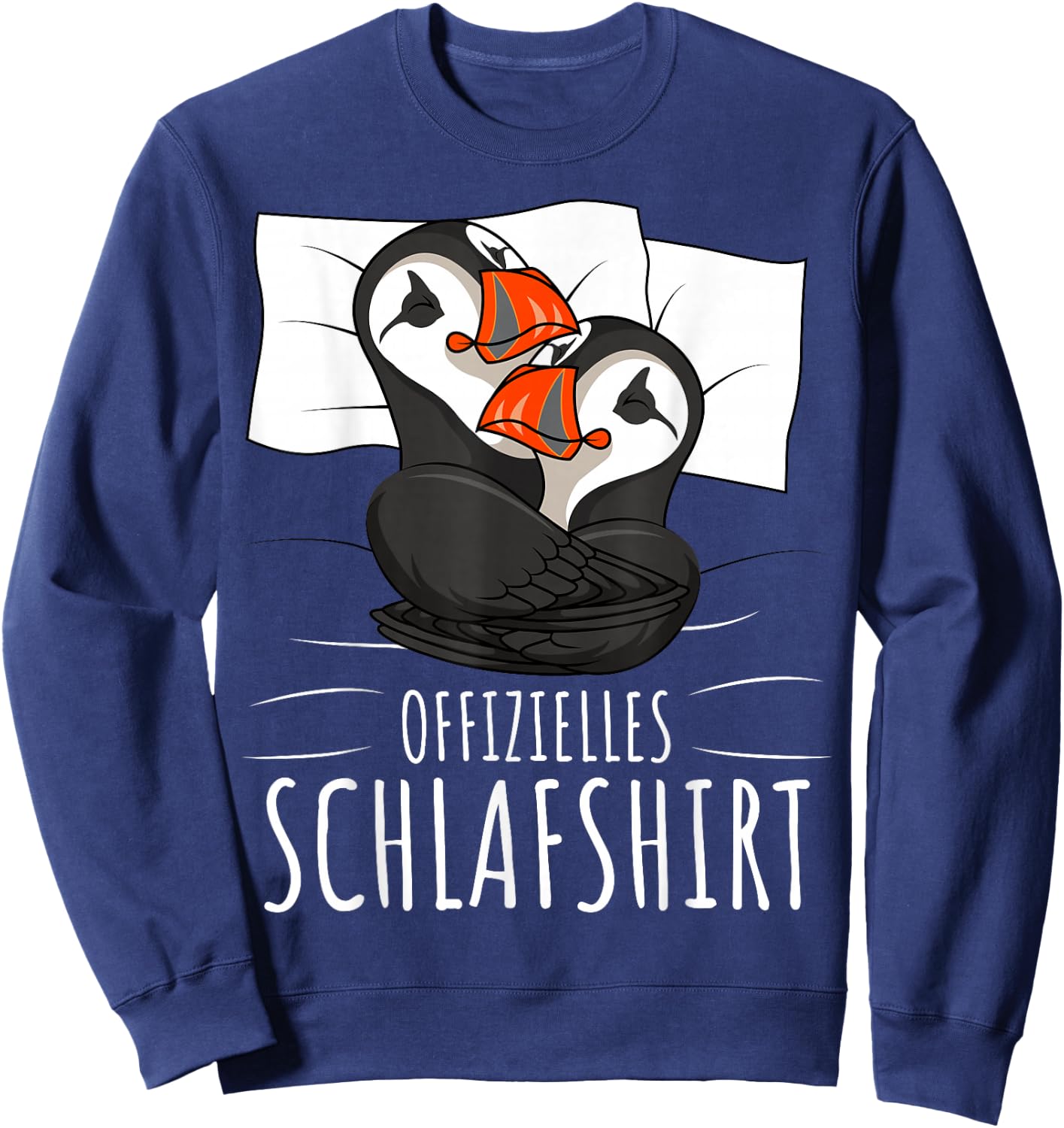 Official Sleep Shirt Puffin Puffin Puffin Sweatshirt - Sweatshirt | Navy