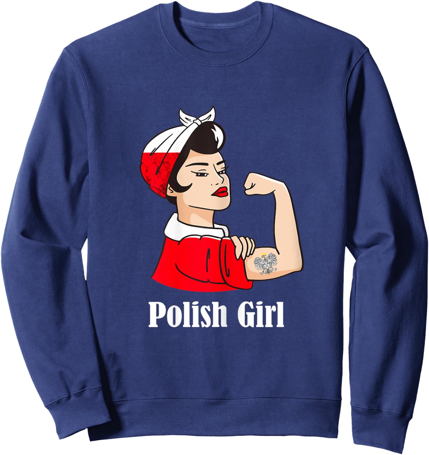 Polnisches Mädchen Polnischer Adler Polen Flagge Polen Polnische Wurzeln Sweatshirt - Sweatshirt | Navy