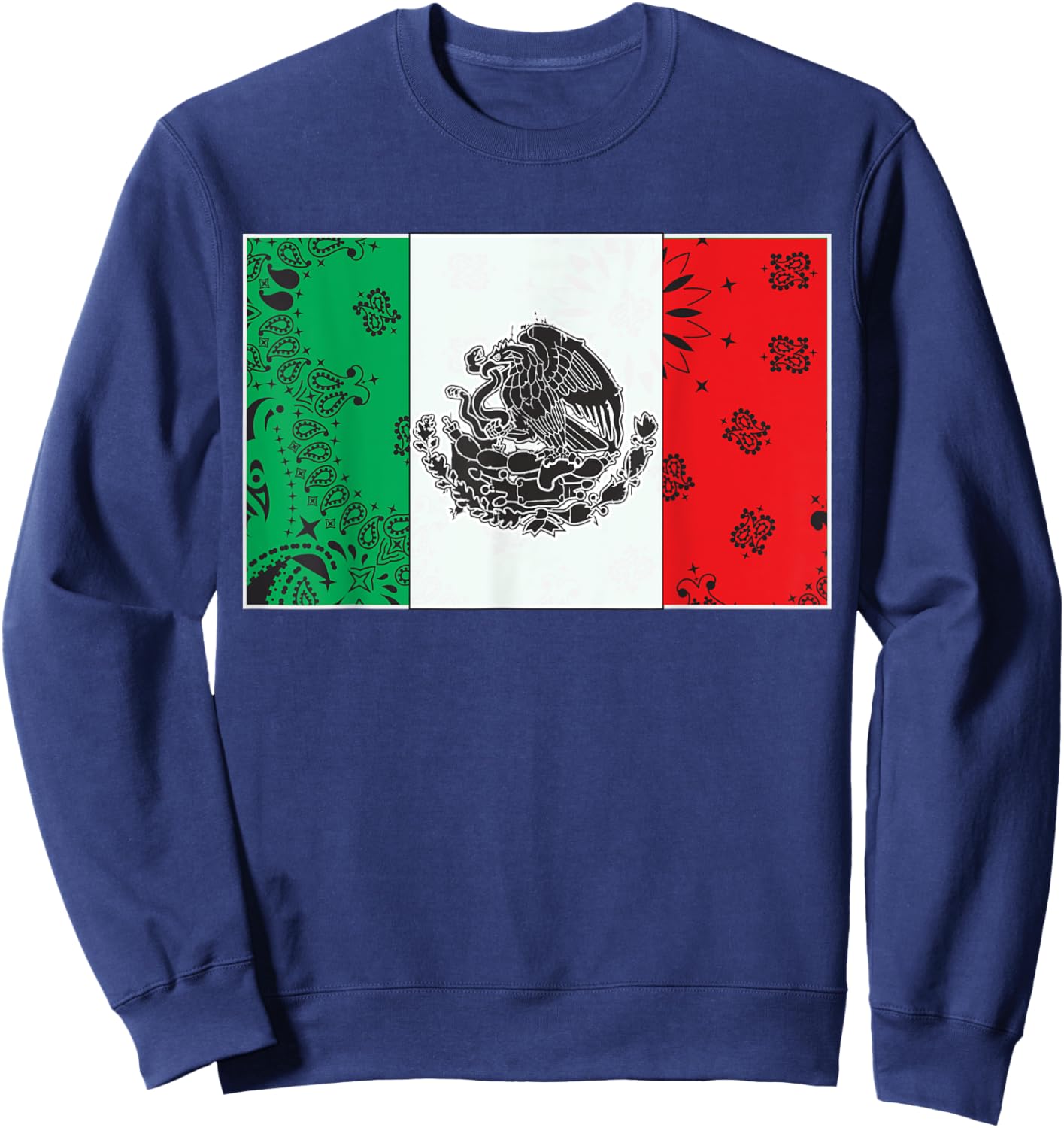 Mexico Bandana Flag Mexican Heritage Roots Eagle Sweatshirt - Sweatshirt | Navy