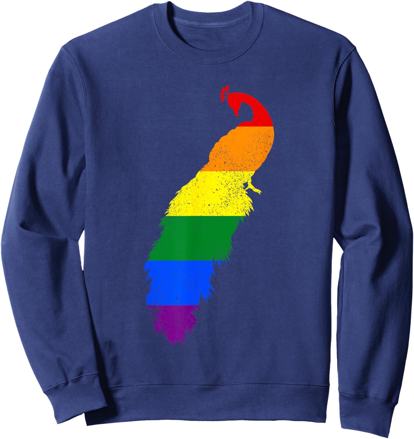 Peacock Gay Pride LGBTQ Supporter Fans Rainbow Ally Sweatshirt - Sweatshirt | Navy
