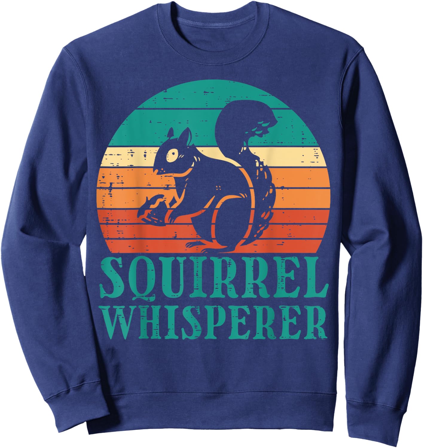 Squirrel Whisperer Sunset Retro Rodent Women Men Kids Youth Sweatshirt - Sweatshirt | Navy