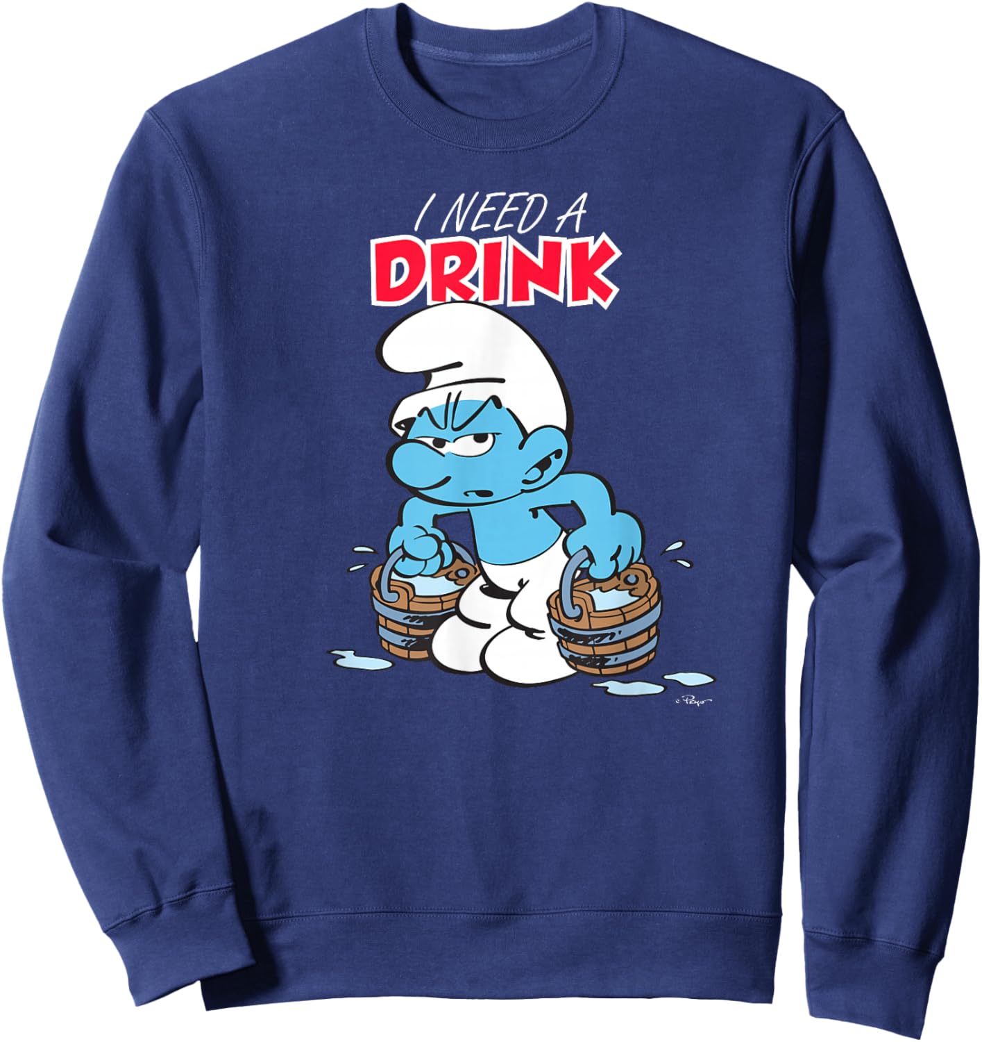Die Schlümpfe Ich brauche einen Drink Sweatshirt - Sweatshirt | Navy