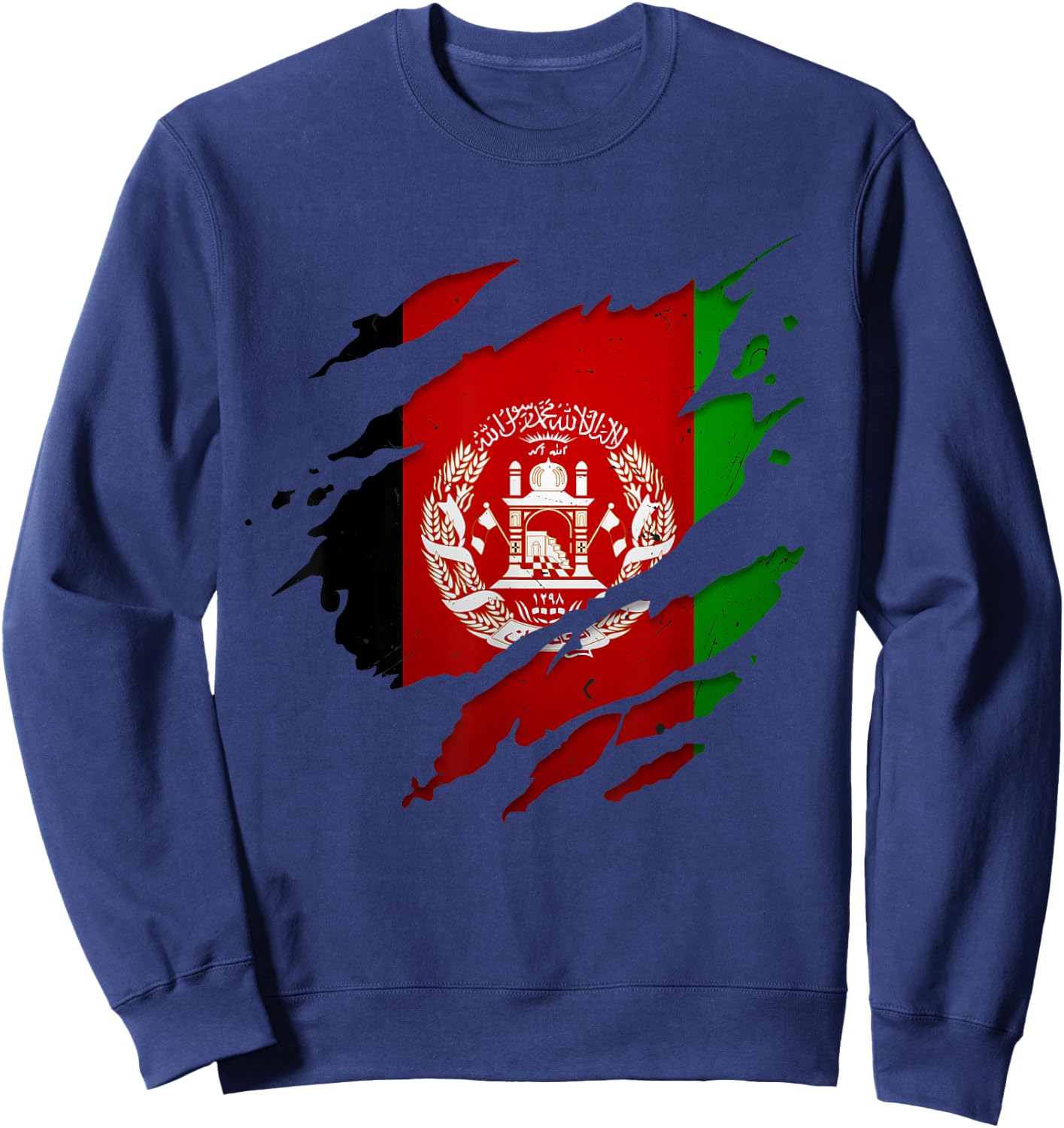Afghanistan Shirt | Afghan Afghanistan Flag , black Sweatshirt - Sweatshirt | Navy