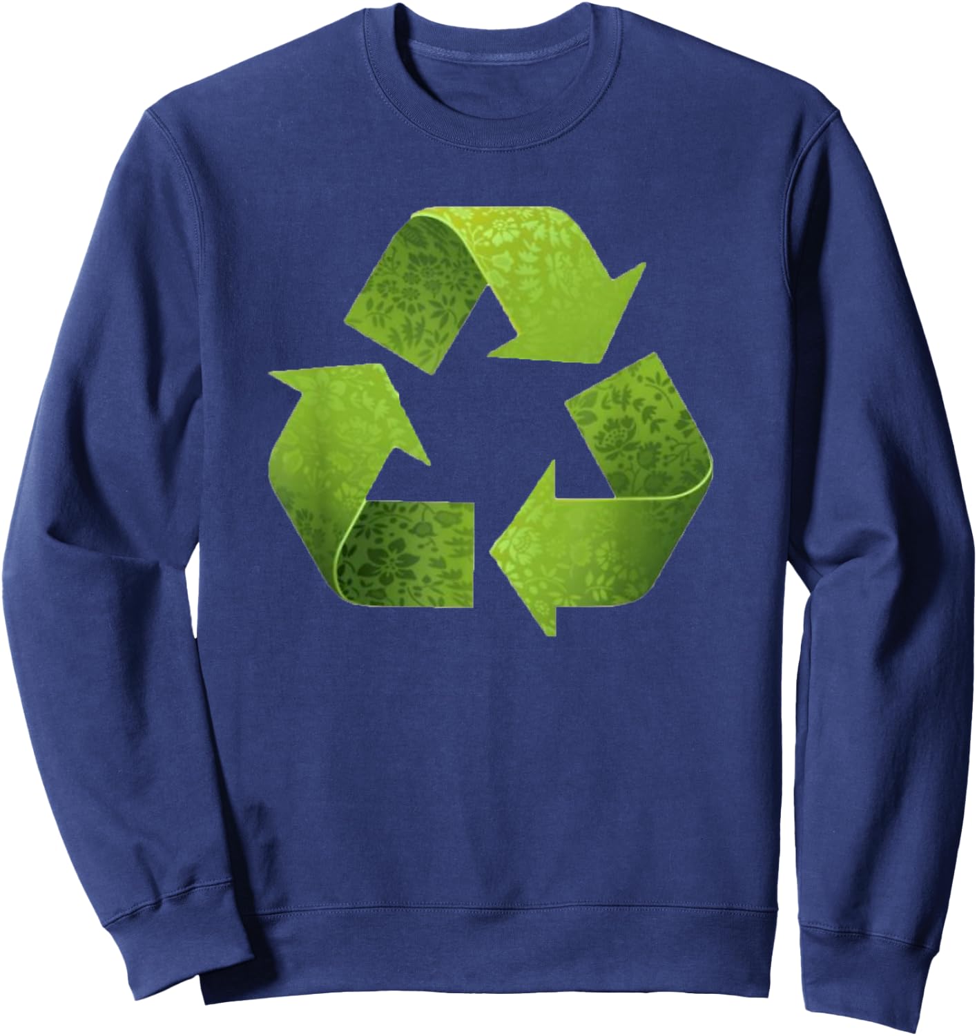 Vintage Green Recycle Symbol novelty Earth Day Recycling Sweatshirt - Sweatshirt | Navy
