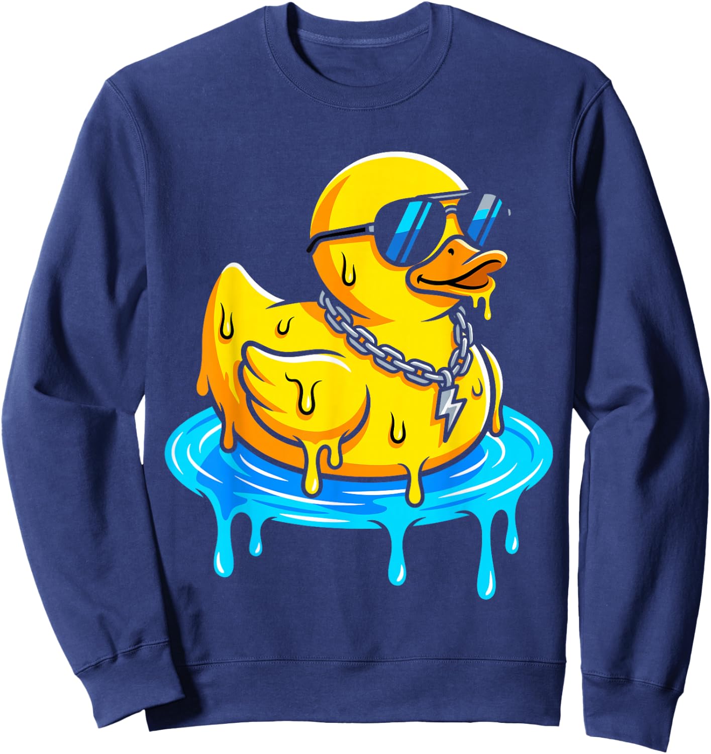 Drip Rubber Duck Streetwear Cool Duck Sweatshirt - Sweatshirt | Navy