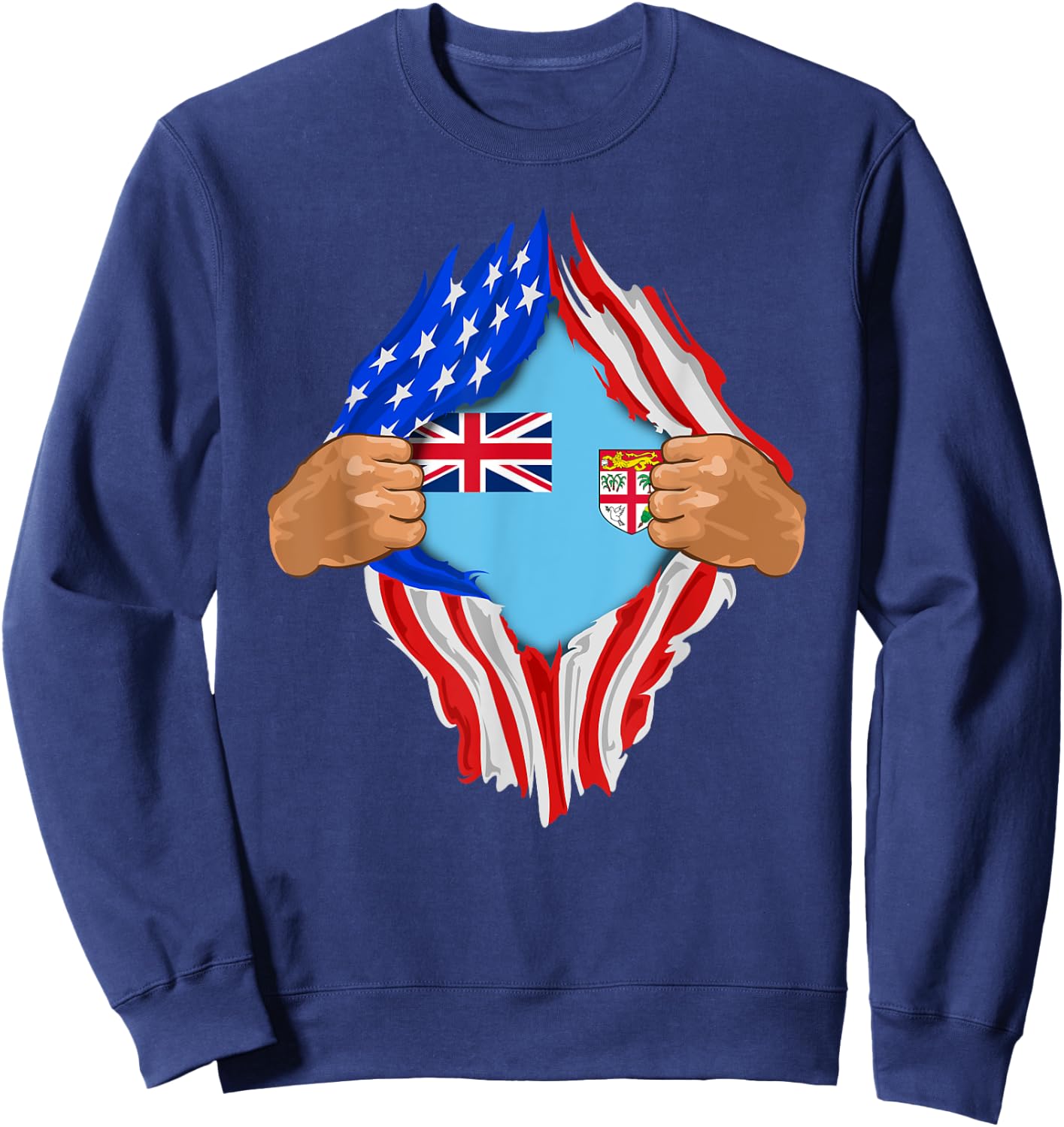 Fijian Blood Inside Me | Fiji Flag Gift Sweatshirt - Sweatshirt | Navy