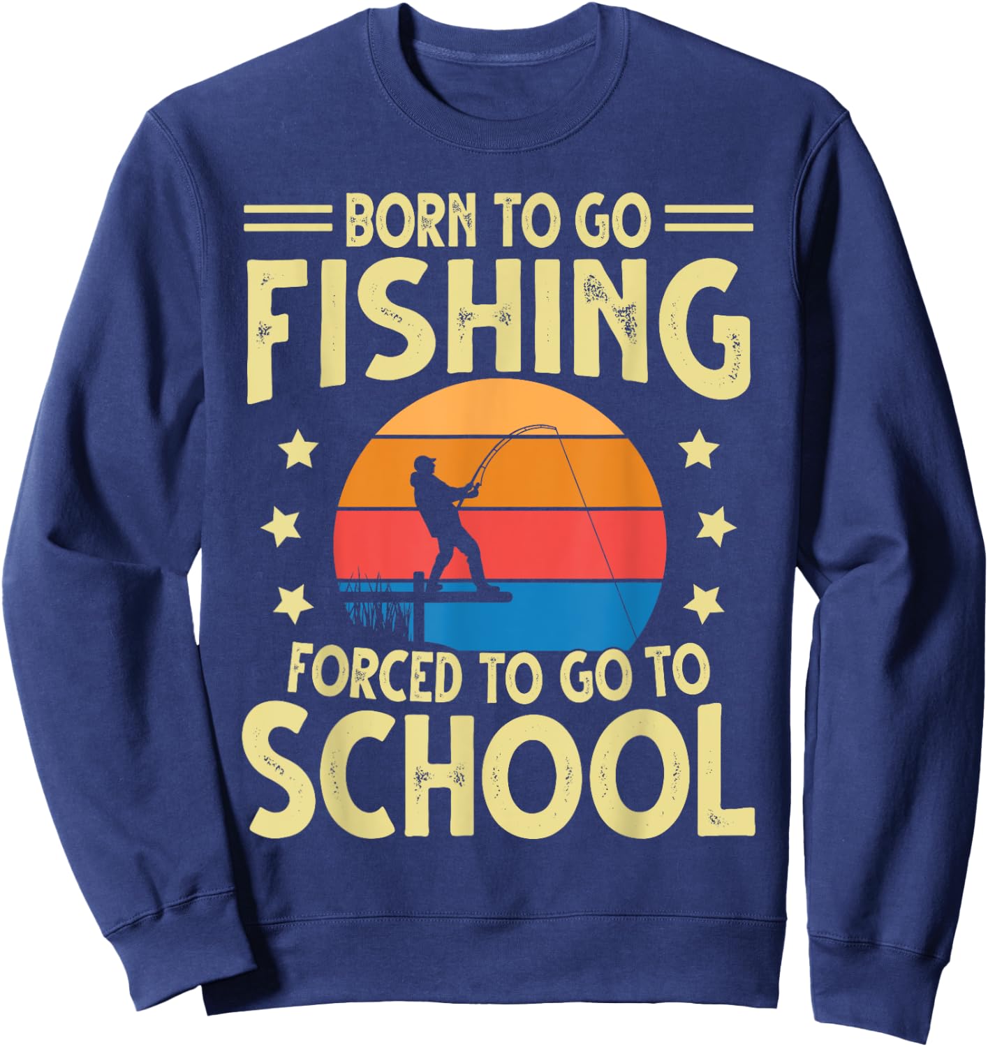 Fishing Women Kids Bass Fishing Fisherman Fish Sweatshirt - Sweatshirt | Navy