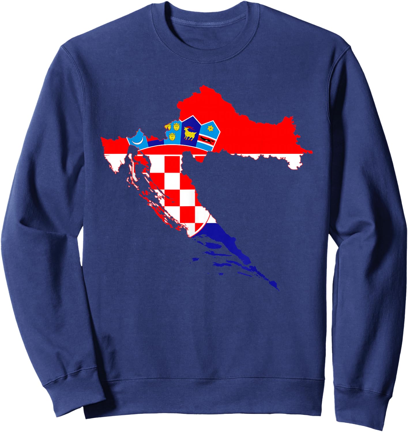 Kroatien Flagge Hrvatska Land Kroate Kroatisch Deko Croatia Sweatshirt - Sweatshirt | Navy