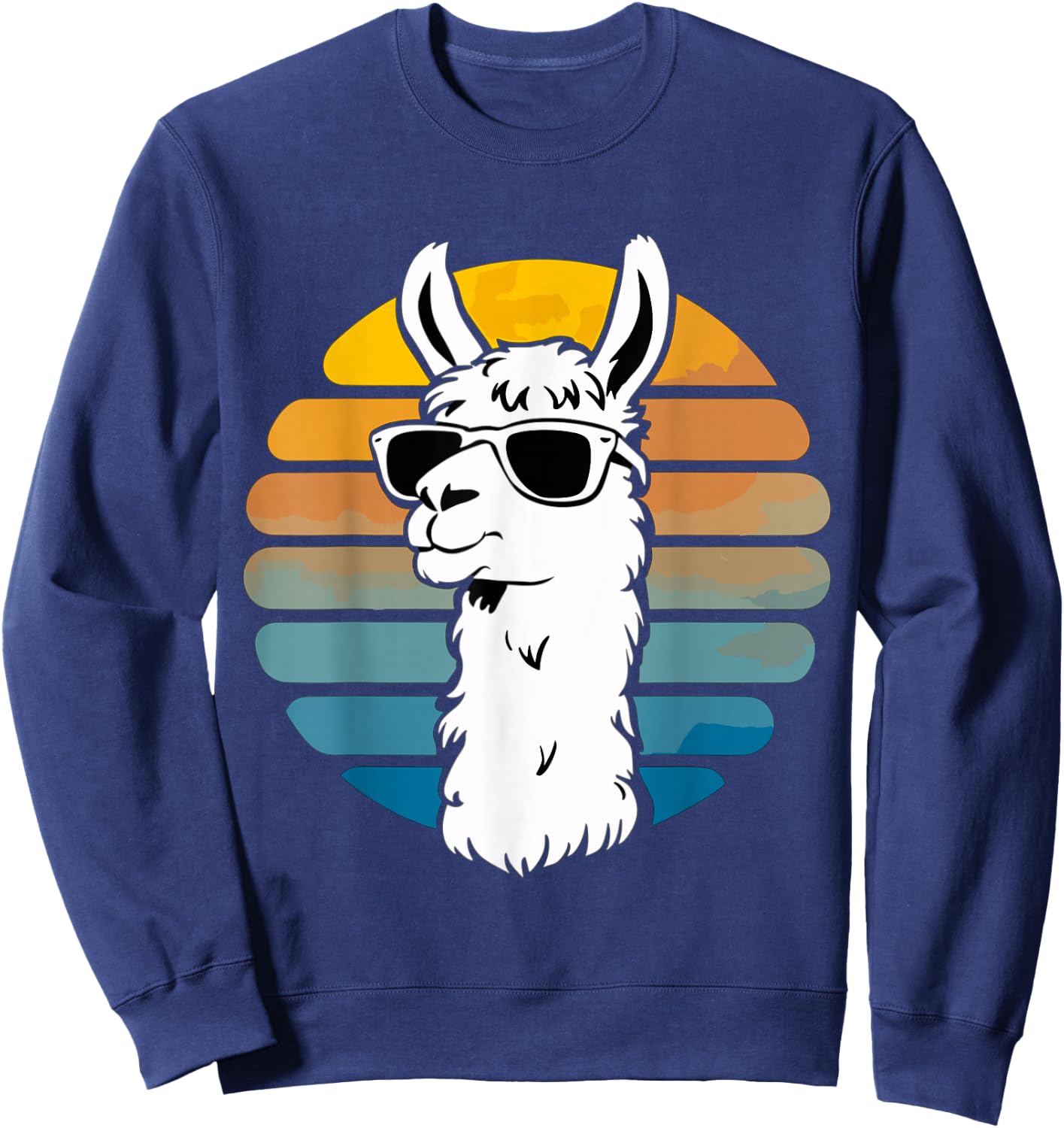 Funny Llama Sunglasses Sweatshirt - Sweatshirt | Navy