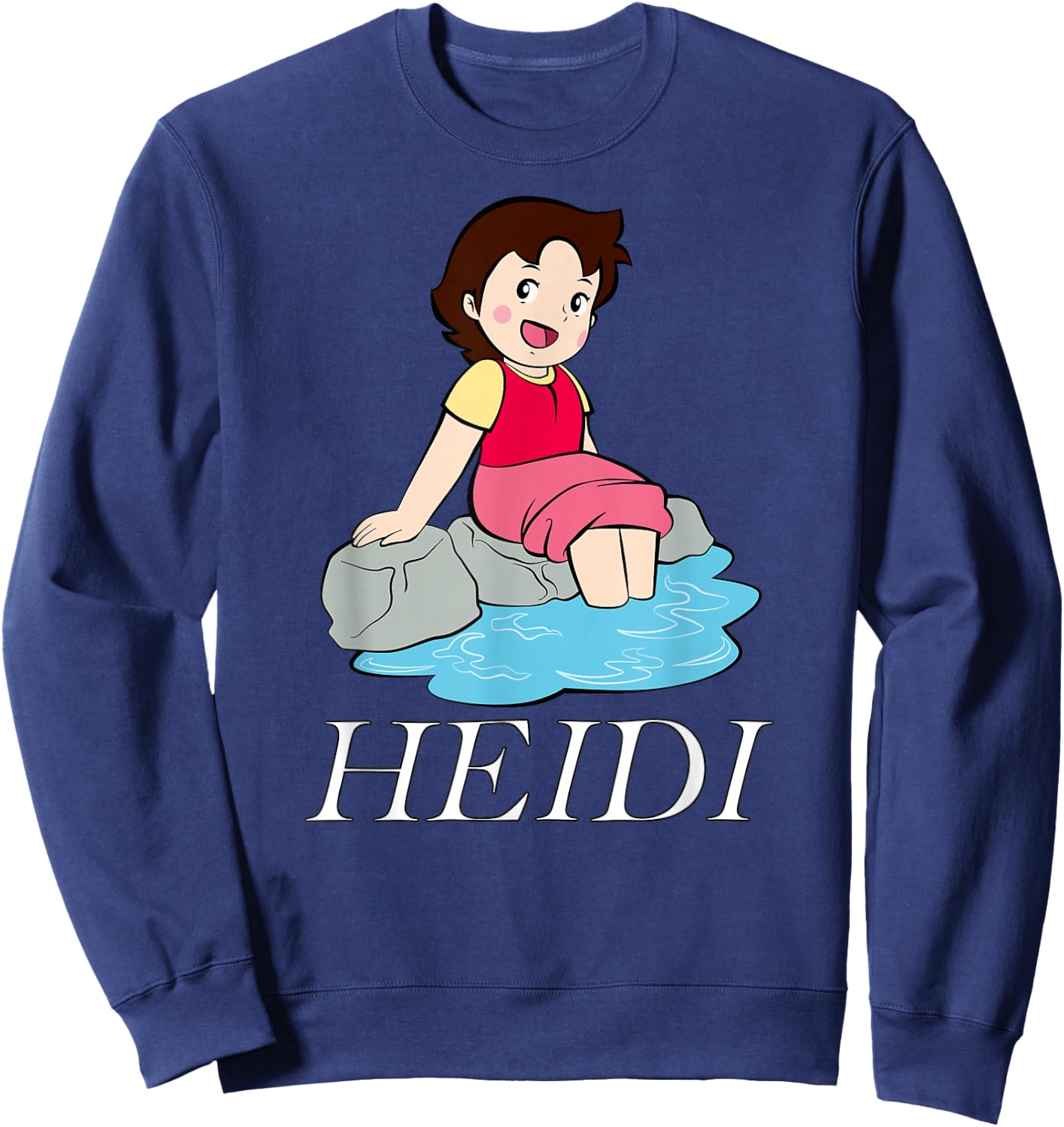 Heidi On Water Cartoon TV Series Logo , Black, S Sweatshirt - Sweatshirt | Navy