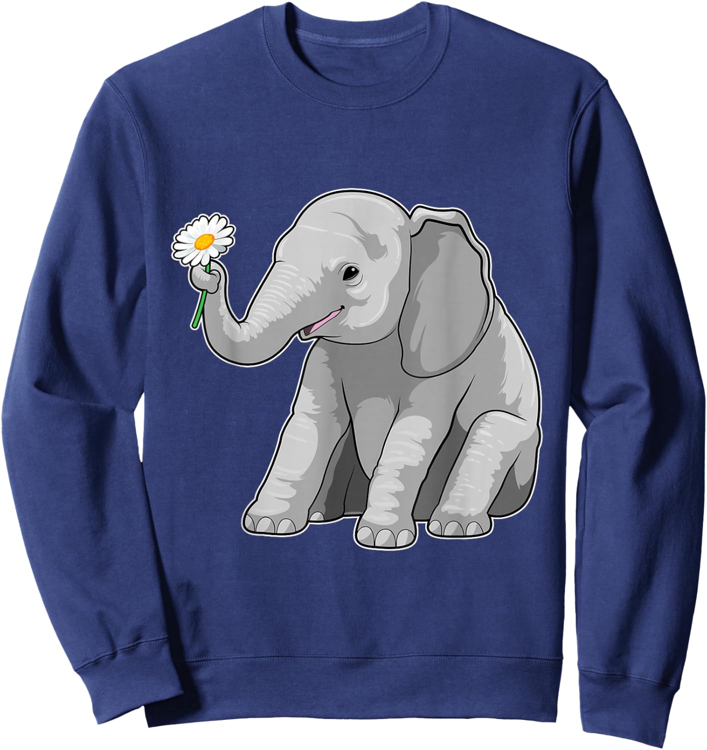 Elephant Daisy Sweatshirt - Sweatshirt | Navy