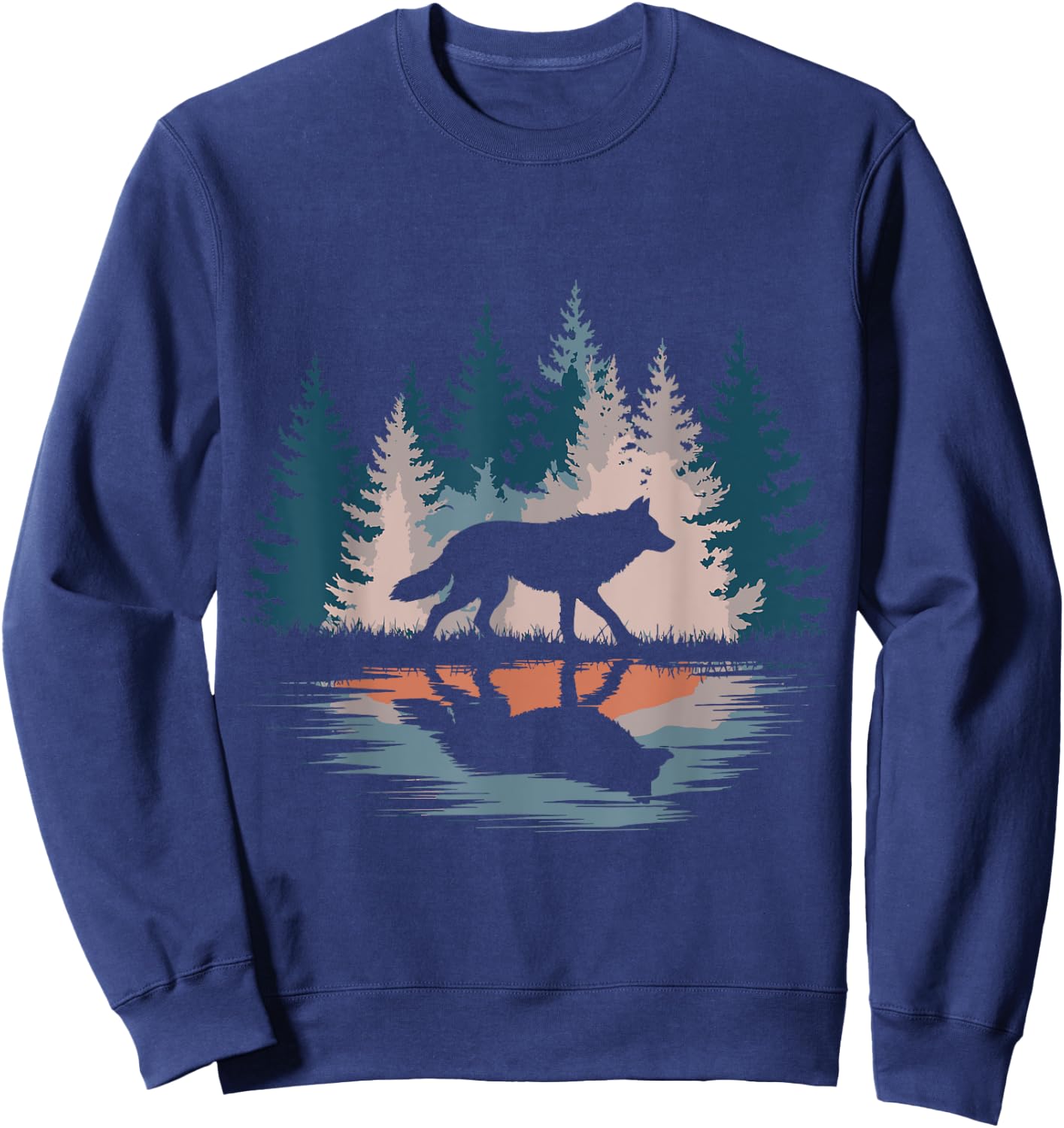 Wolf Retro Sweatshirt - Sweatshirt | Navy