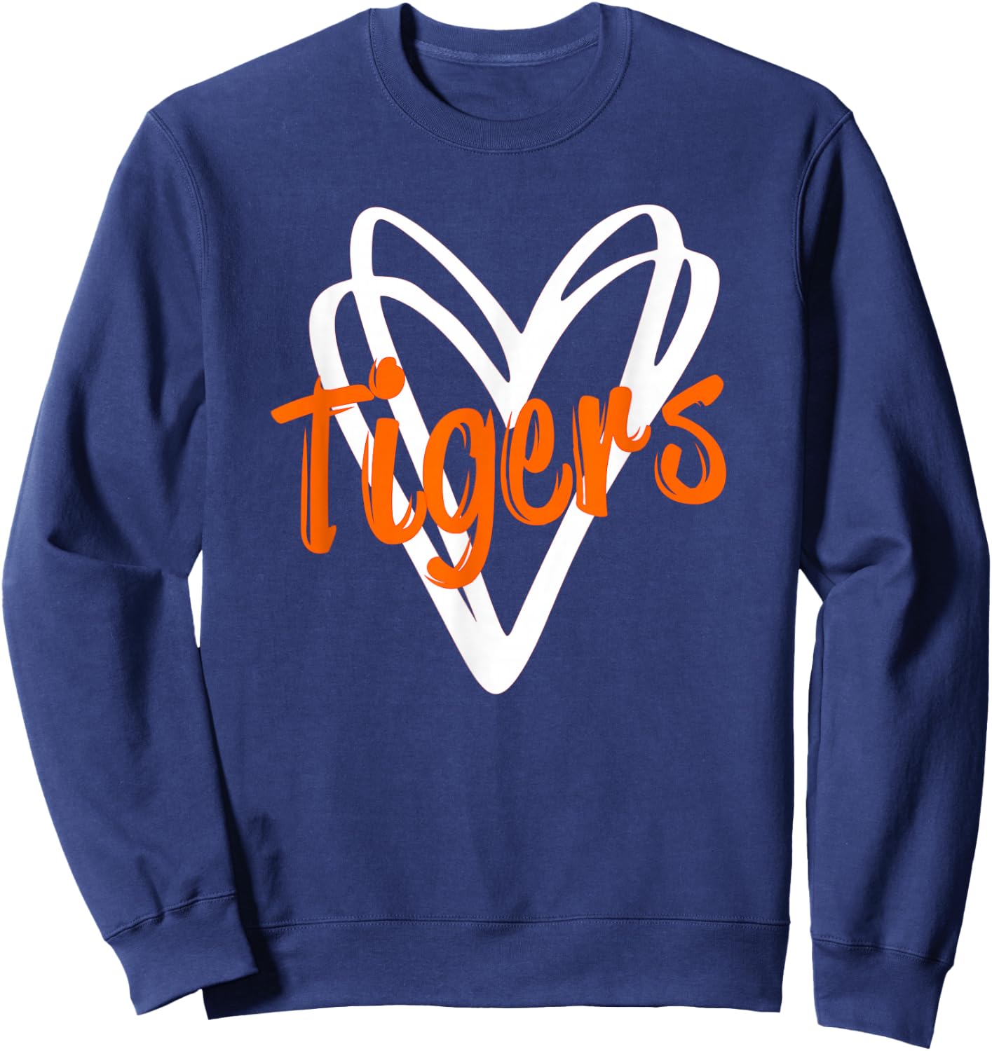 Tigers School Sports Fan Team Spirit Mascot Cute Sweatshirt - Sweatshirt | Navy