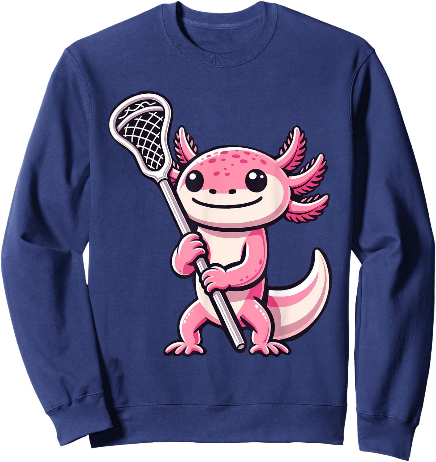 Lacrosse Player Axolotl Lax Lover Sports For Boys Girls Sweatshirt - Sweatshirt | Navy